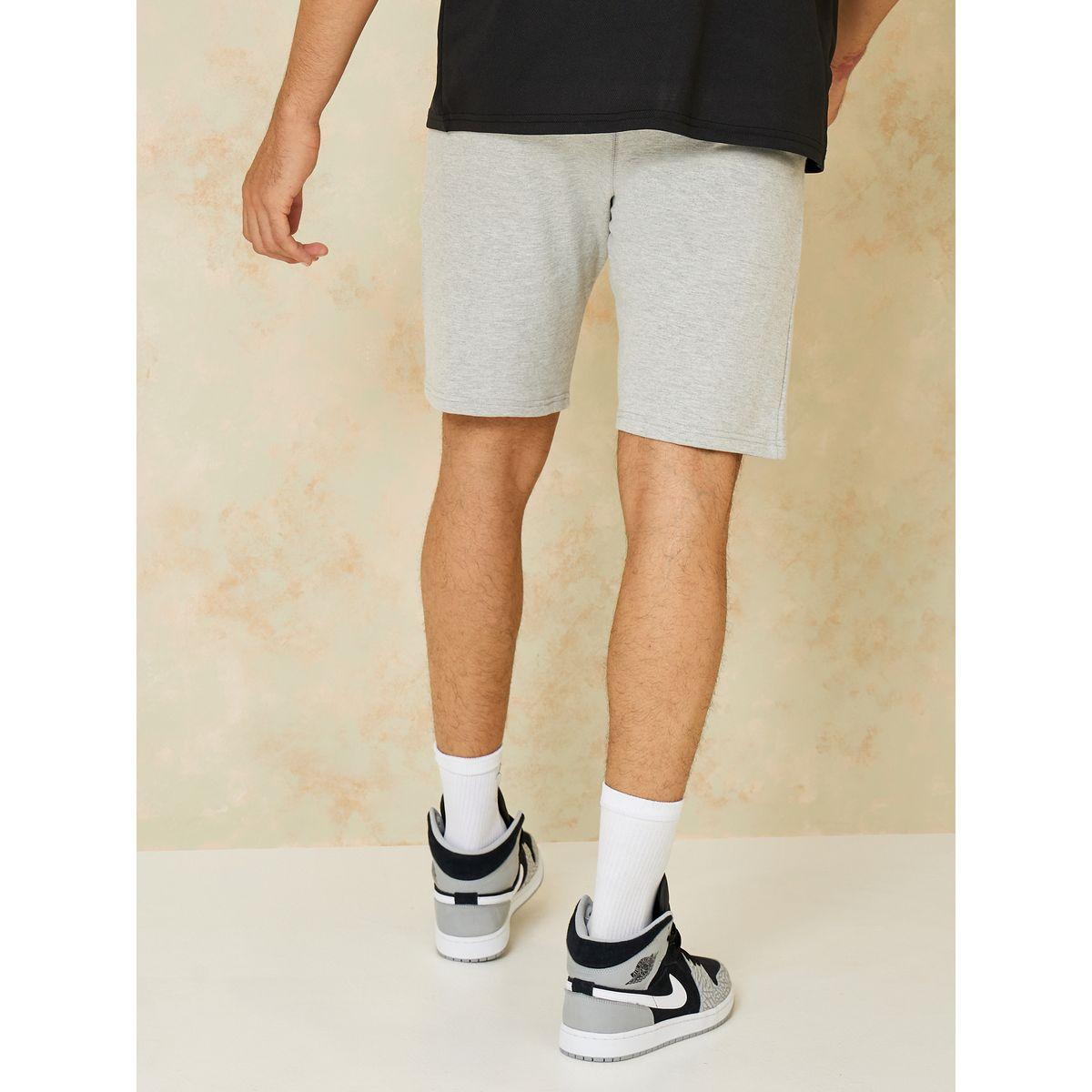 Styli Melange Knit Jersey Shorts with Contrast Waistband Detail-men-clothing-bottoms-shorts-image-4