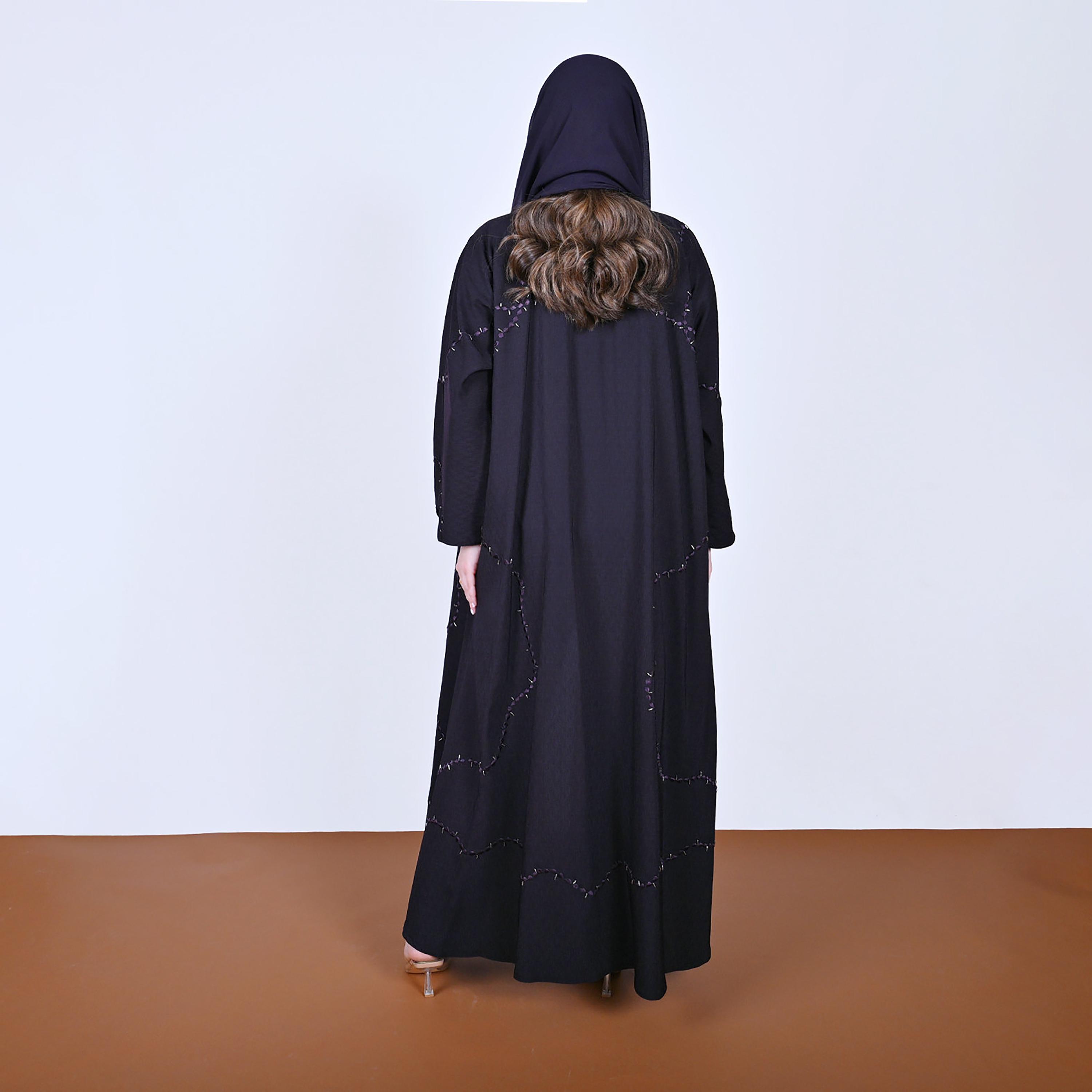 عباءة كتان مطرزة مع حجاب للنساء من حوراء-women-arabicclothing-abayas-image-6