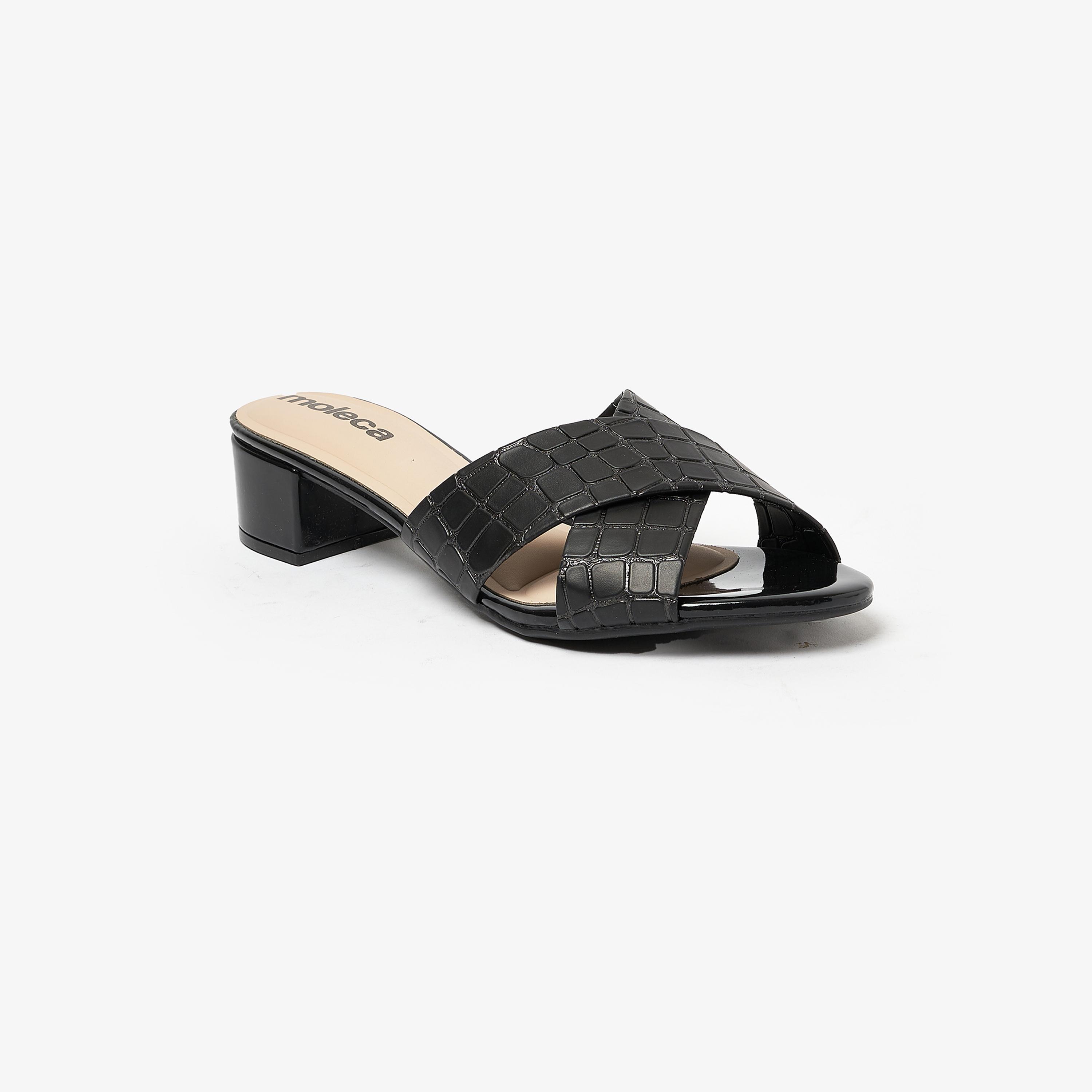 حذاء موليكا النسائي ذو كعب سميك من جلد التمساح | 5259-807-25851-women-shoes-heels-image-1