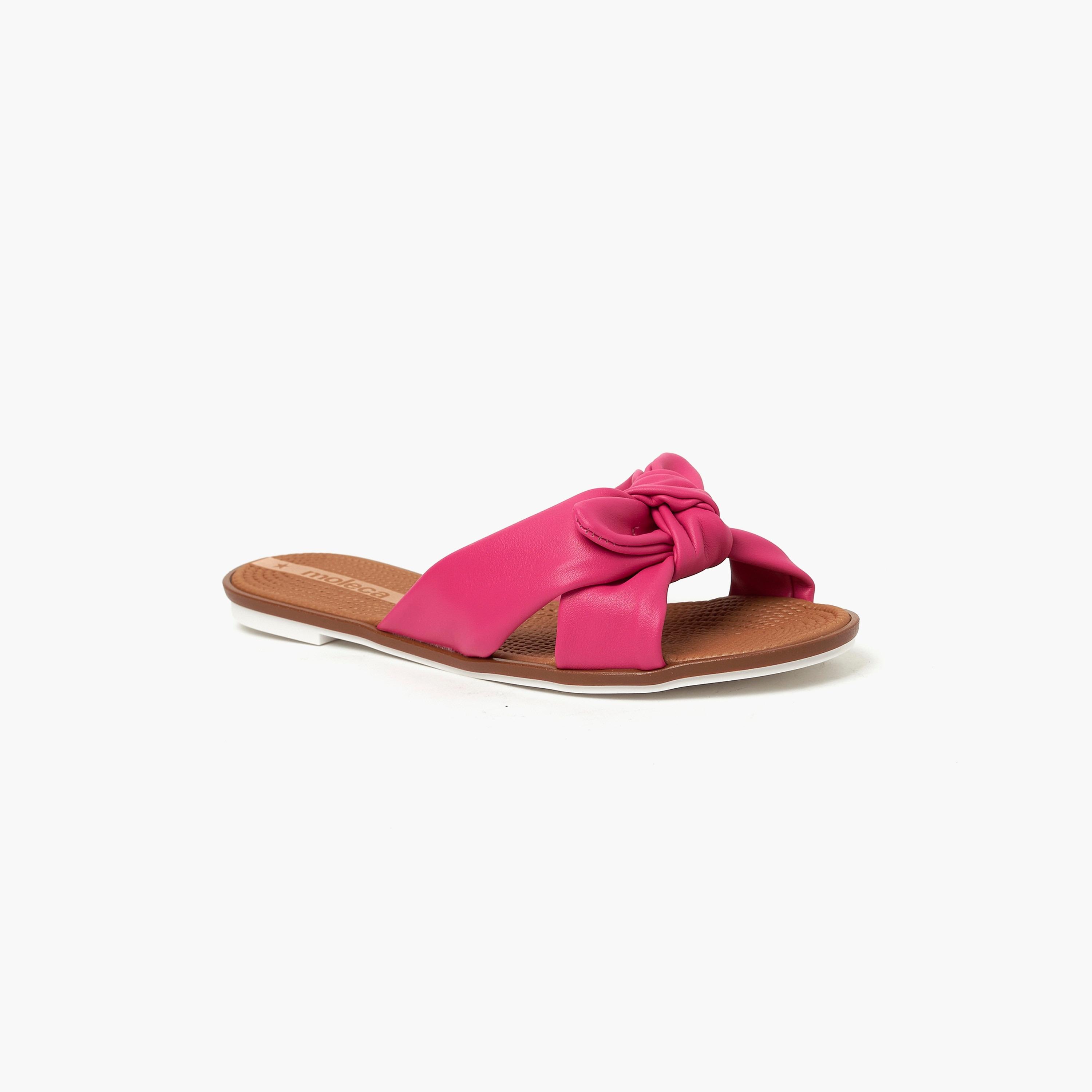 Moleca by Geoomnii Women's Slide Sandals with Knot Strap | 5297-456-18462       -women-shoes-sandals-flats-image-1