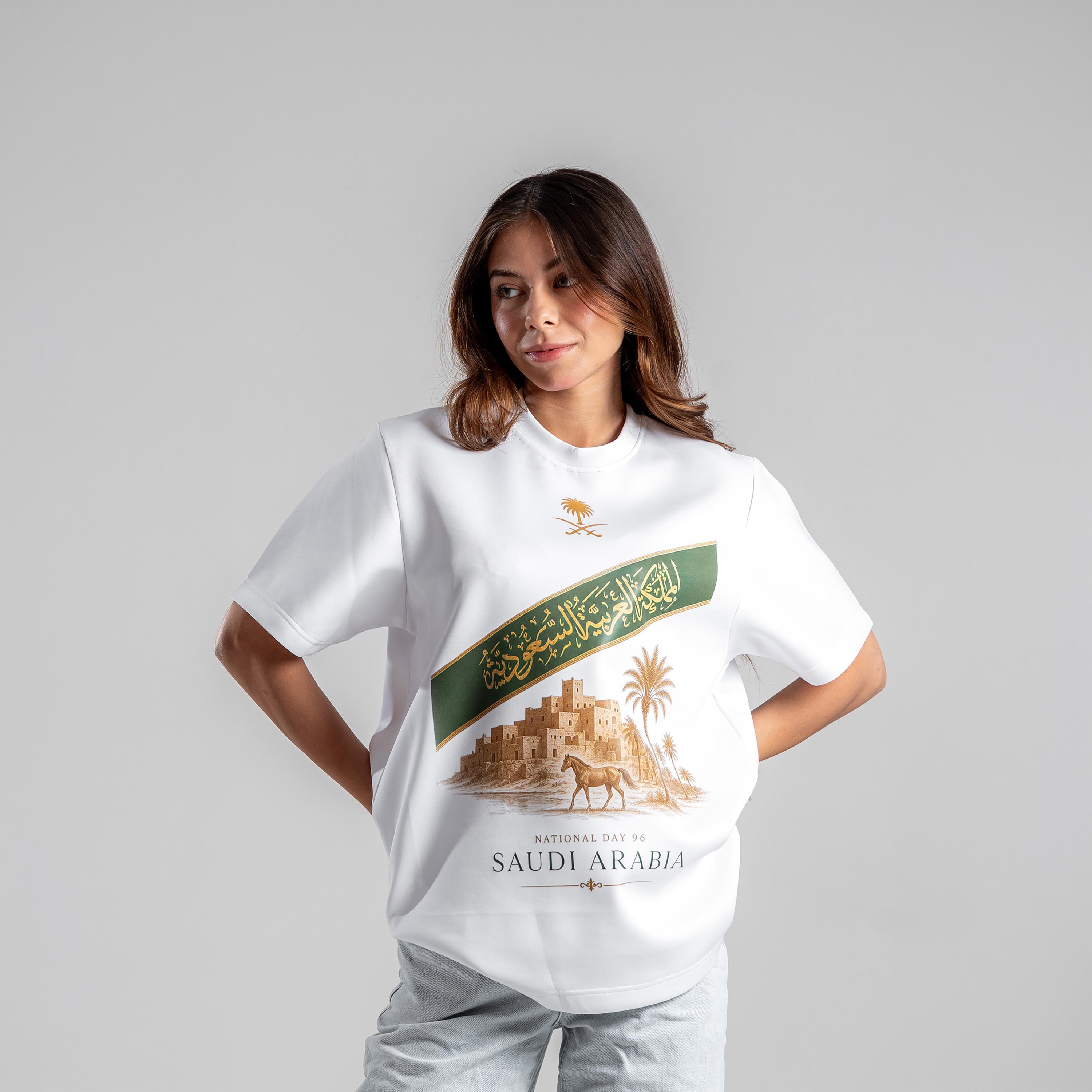 sanefn Heritage Sash Print Crew Neck Short Sleeves Women's National Day T-Shirt-women-clothing-tshirts-image-1