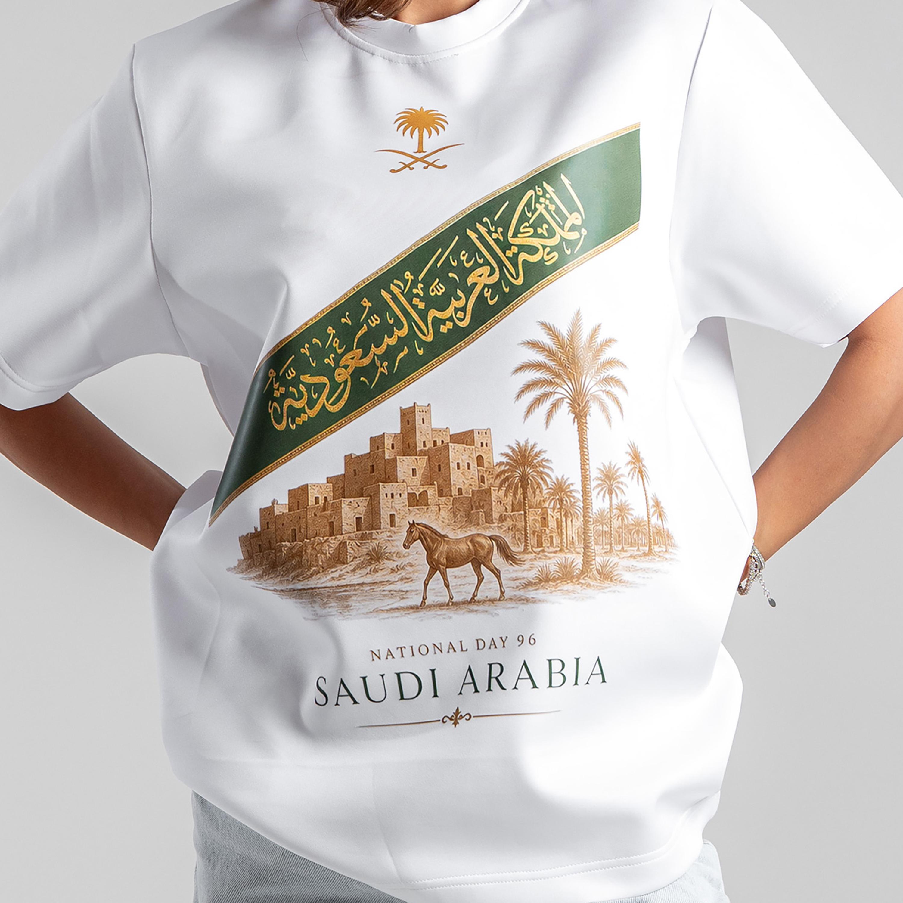 sanefn Heritage Sash Print Crew Neck Short Sleeves Women's National Day T-Shirt-women-clothing-tshirts-image-4