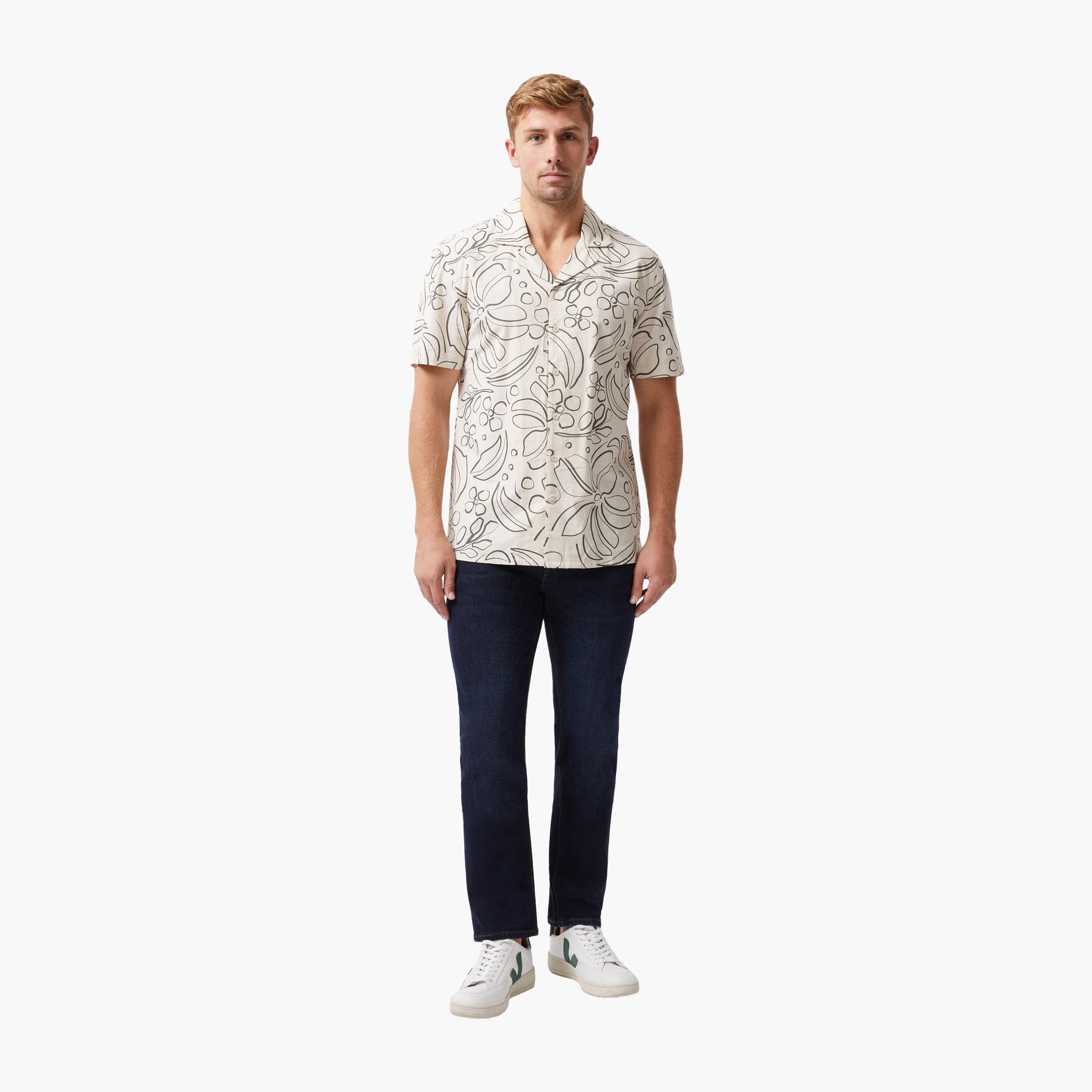 French Connection Regular Fit Printed Collared Short Sleeves Men's Shirt-men-clothing-shirts-image-2