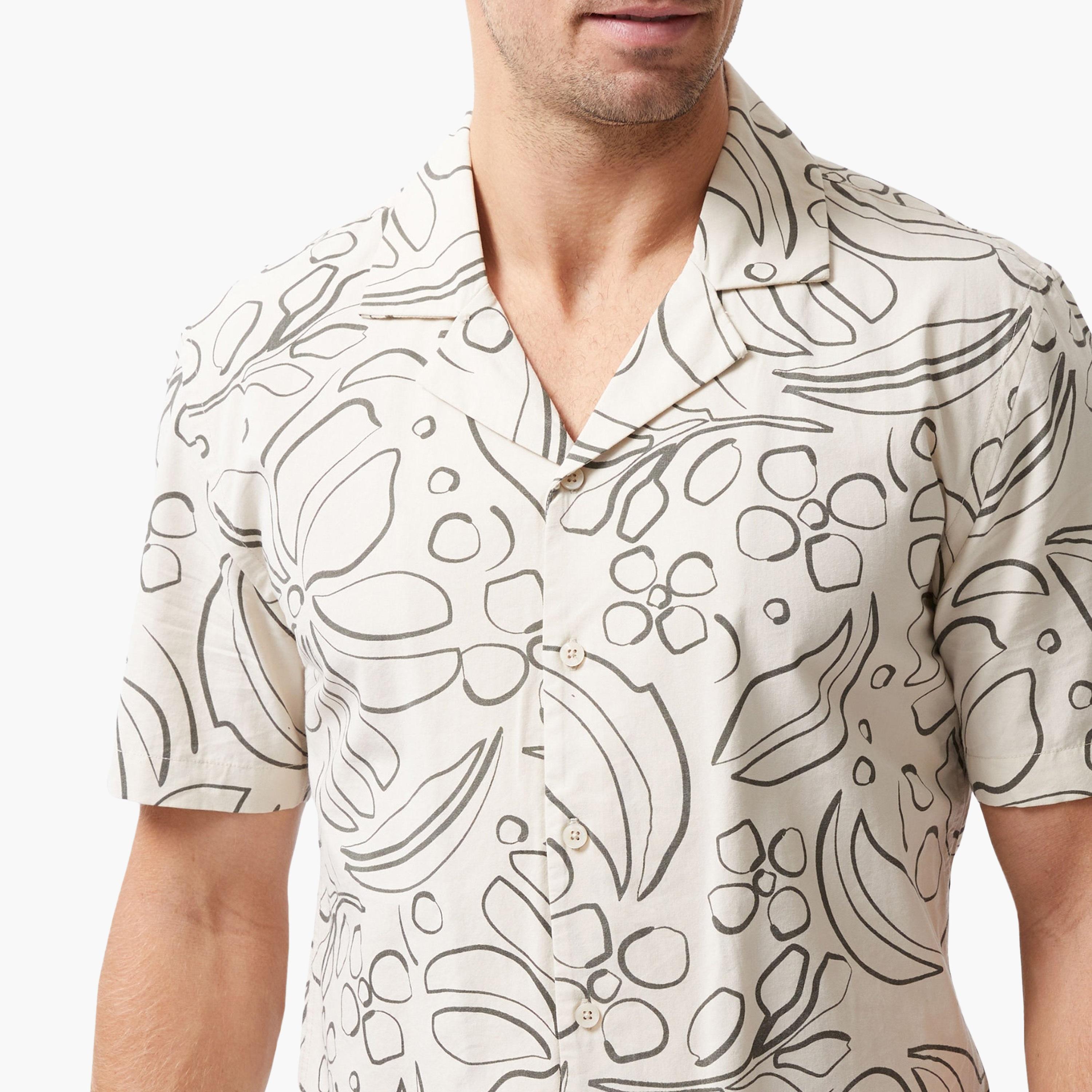 French Connection Regular Fit Printed Collared Short Sleeves Men's Shirt-men-clothing-shirts-image-3