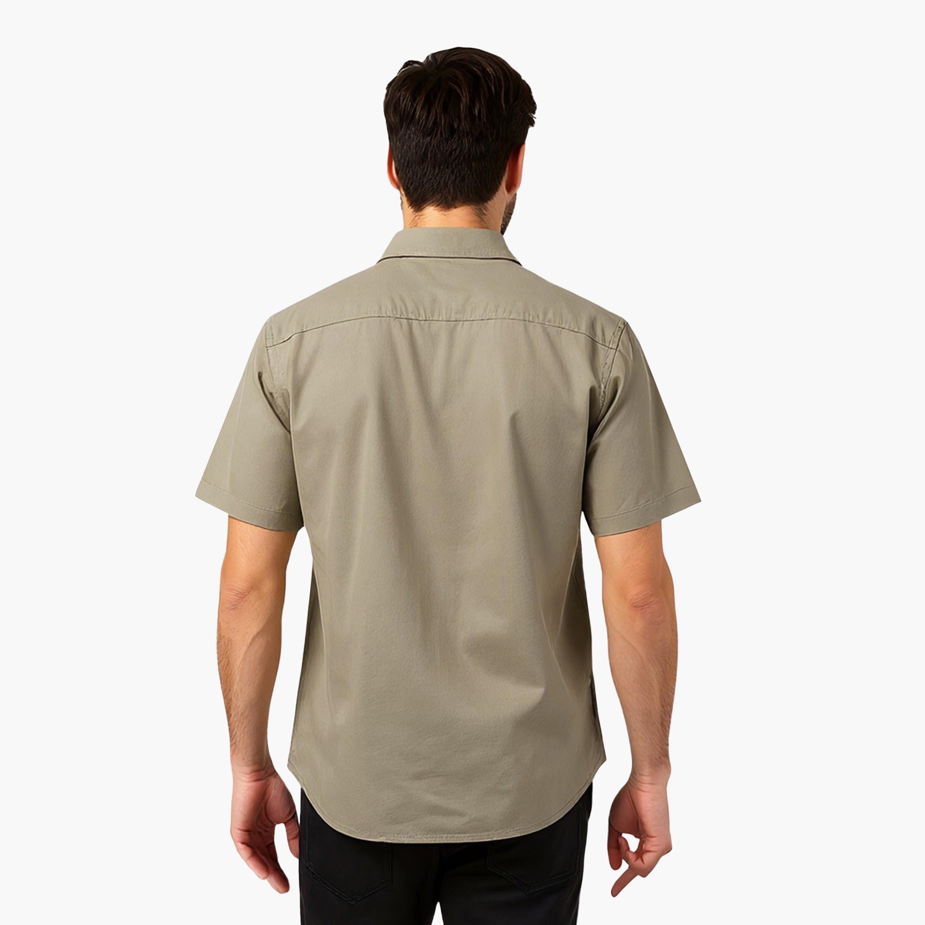 French Connection Regular Fit Plain Collared Short Sleeves Men's Shirt-men-clothing-shirts-image-5