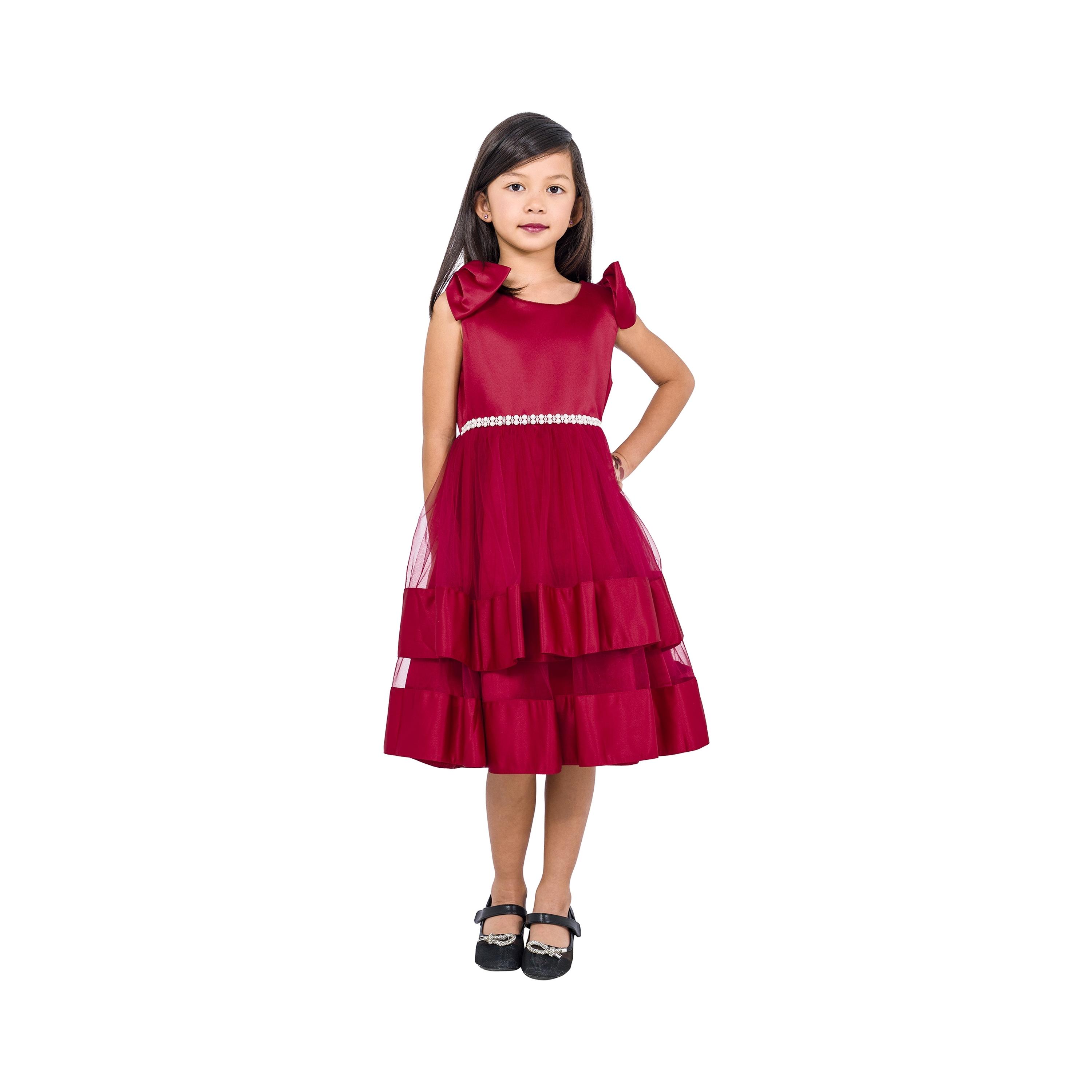 Babyqlo Solid Sleeveless Party Dress-girls-clothing-dressesandjumpsuits-image-1
