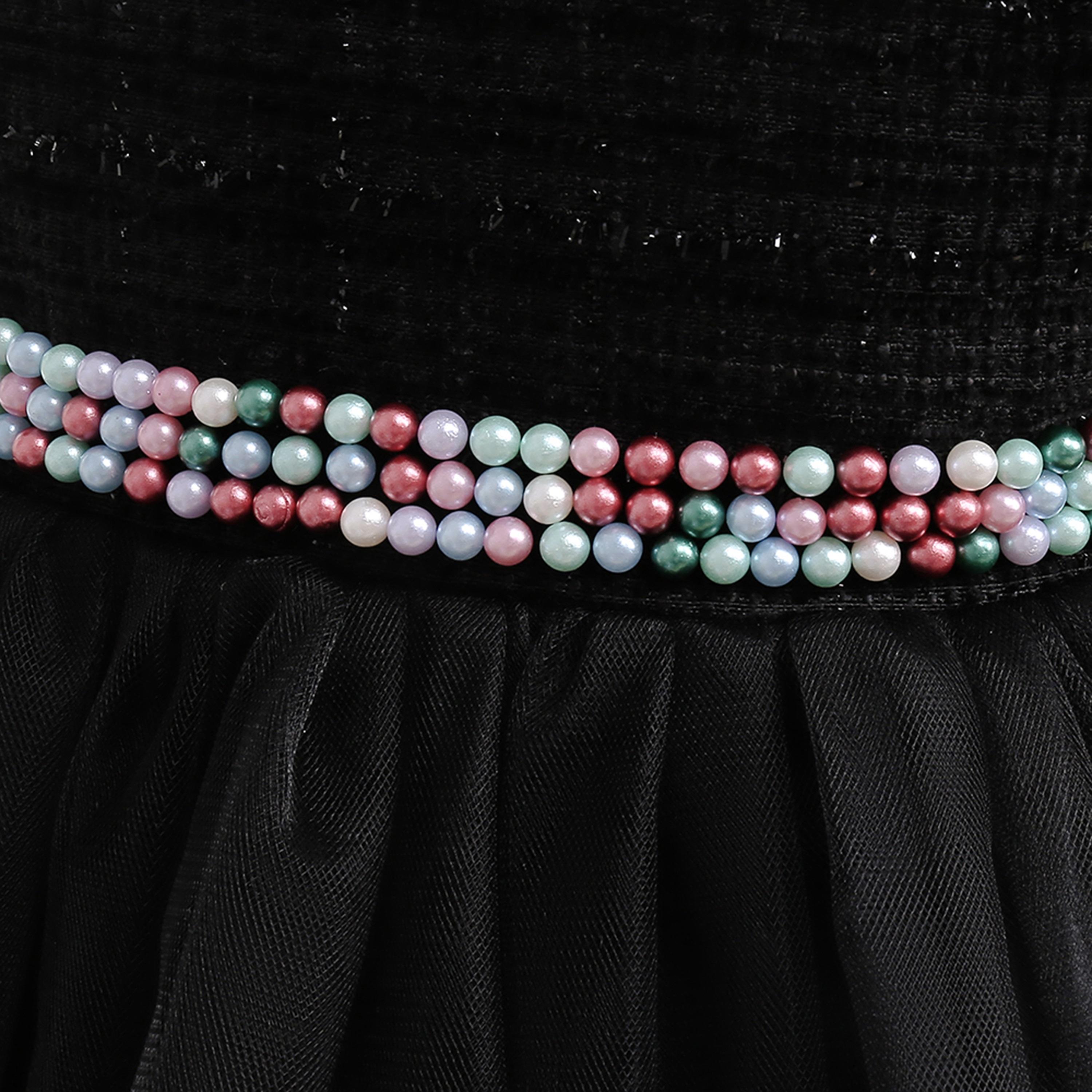 Babyqlo Embellished Short Sleeves Party Dress with Pearl Belt-girls-clothing-dressesandjumpsuits-image-4