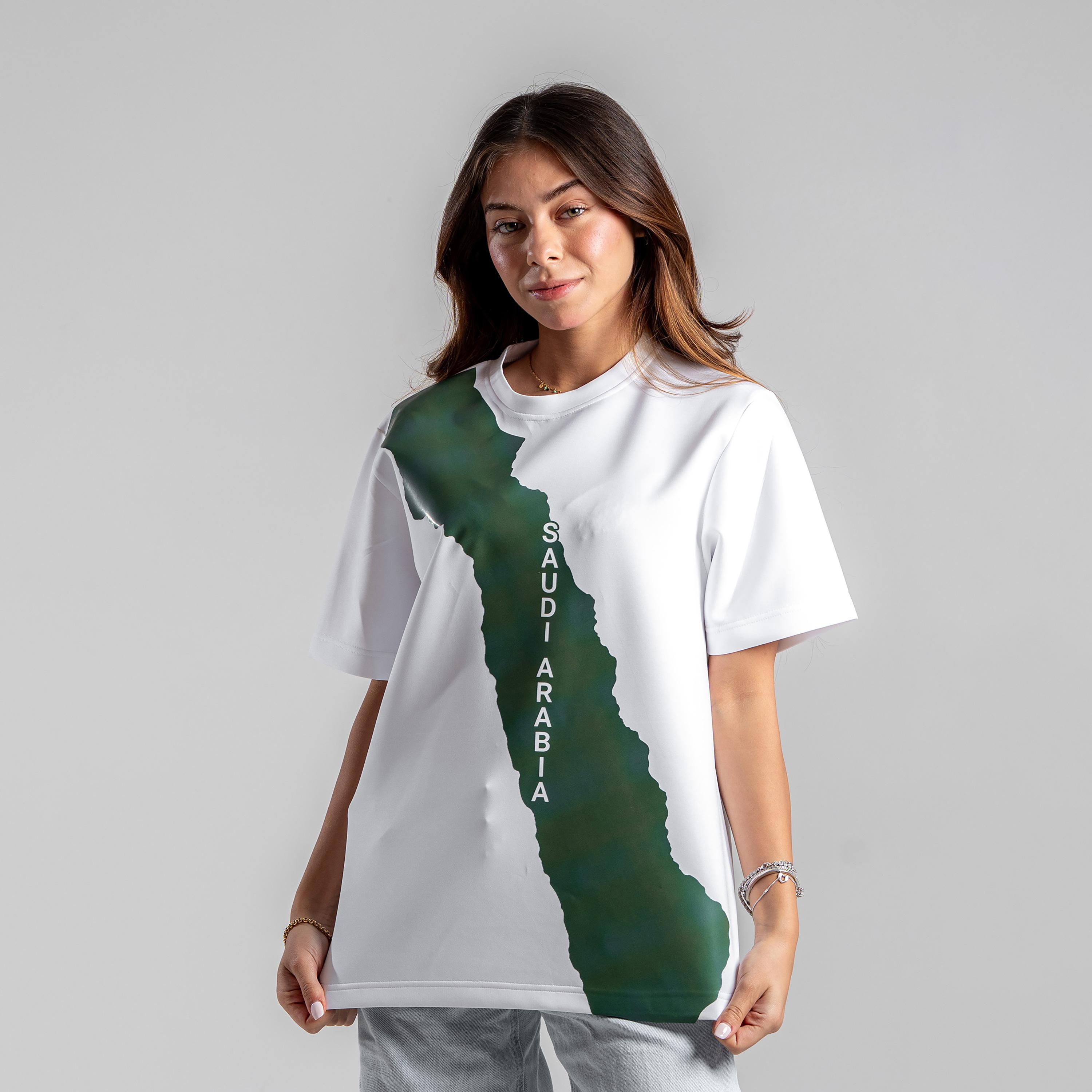 sanefn Diagonal Sash Print Crew Neck Short Sleeves Women's National Day T-Shirt-women-clothing-tshirts-image-1