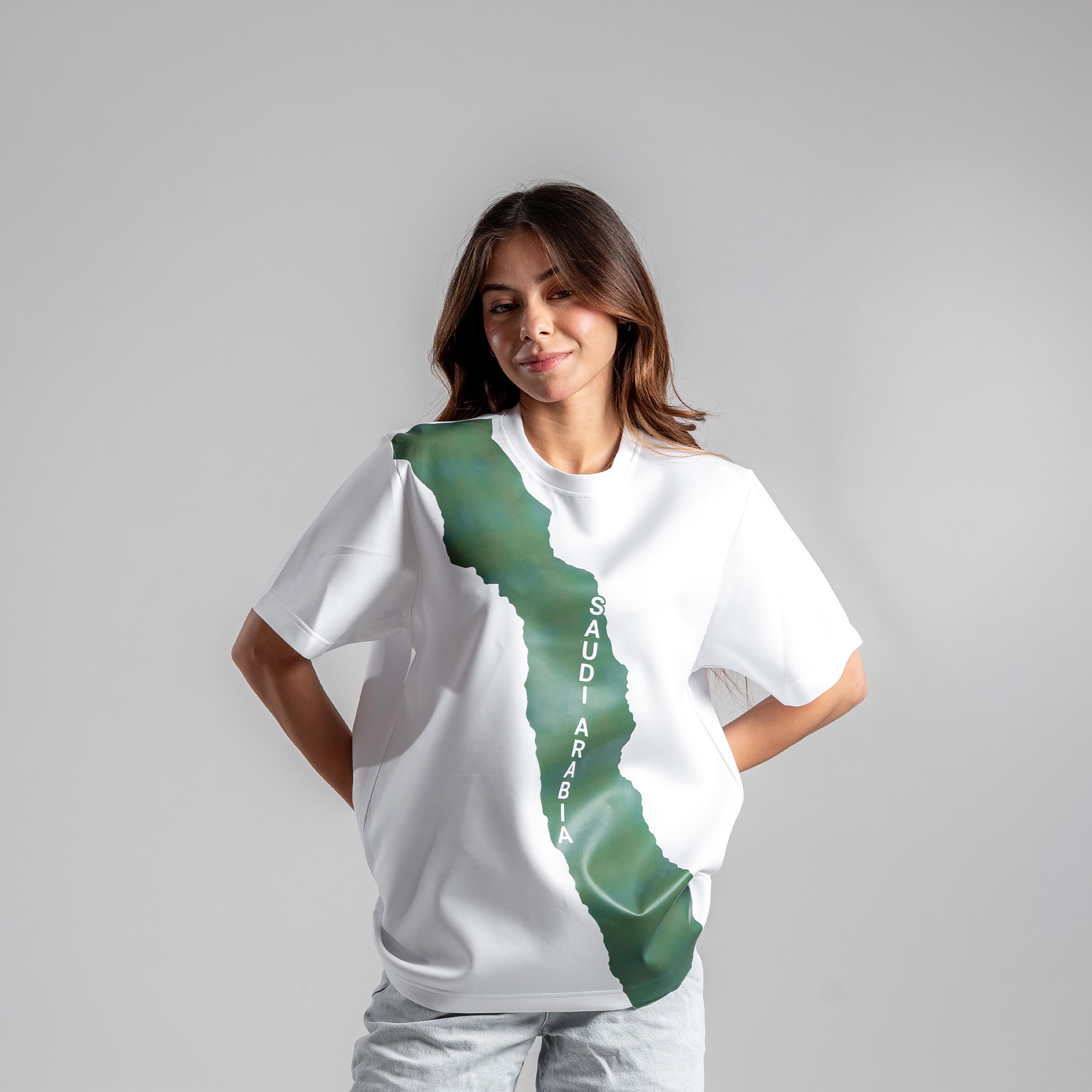 sanefn Diagonal Sash Print Crew Neck Short Sleeves Women's National Day T-Shirt-women-clothing-tshirts-image-3