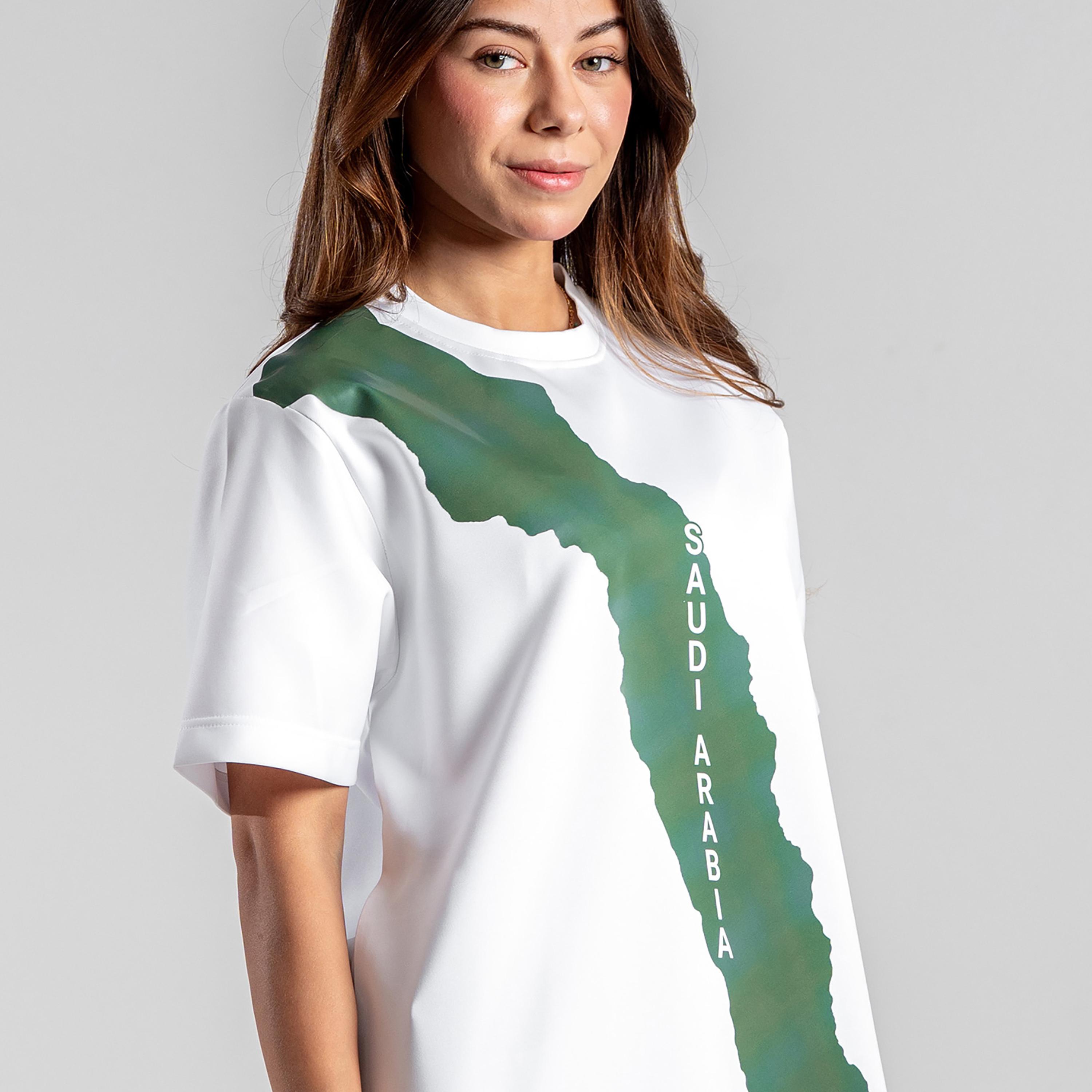 sanefn Diagonal Sash Print Crew Neck Short Sleeves Women's National Day T-Shirt-women-clothing-tshirts-image-4