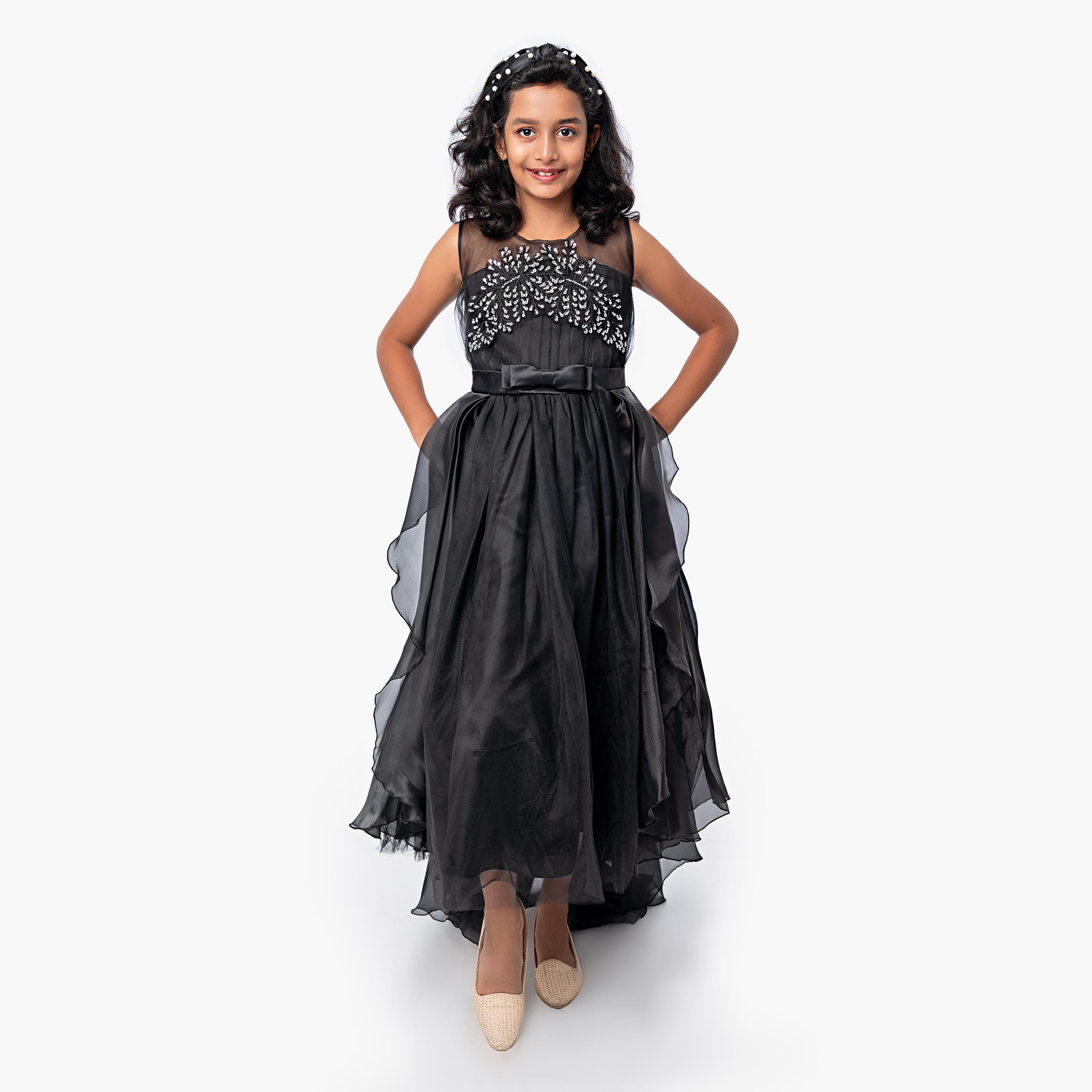 فستان بدون أكمام مزين بالترتر والفيونكة من بيبيكلو-girls-clothing-dressesandjumpsuits-image-1