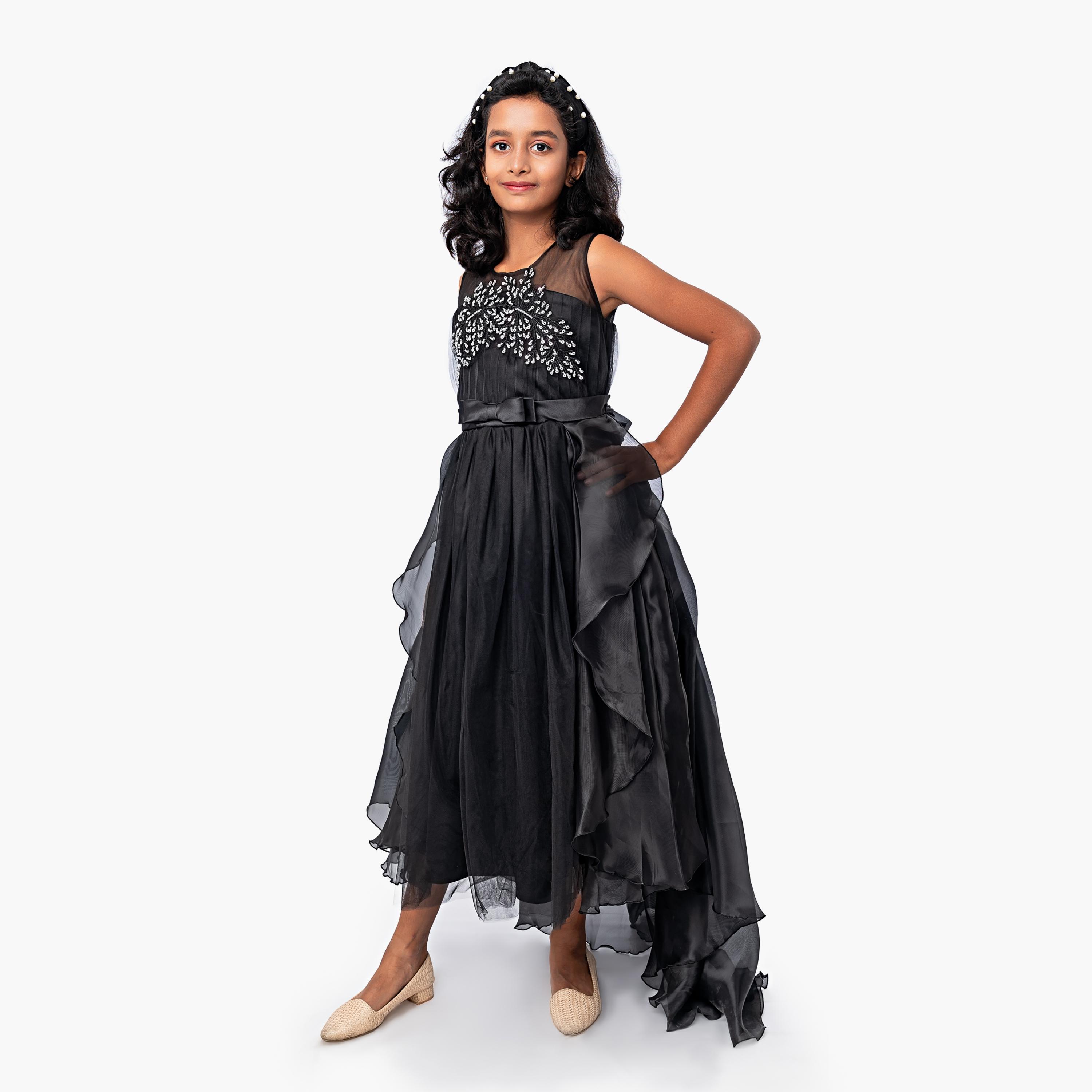 فستان بدون أكمام مزين بالترتر والفيونكة من بيبيكلو-girls-clothing-dressesandjumpsuits-image-2