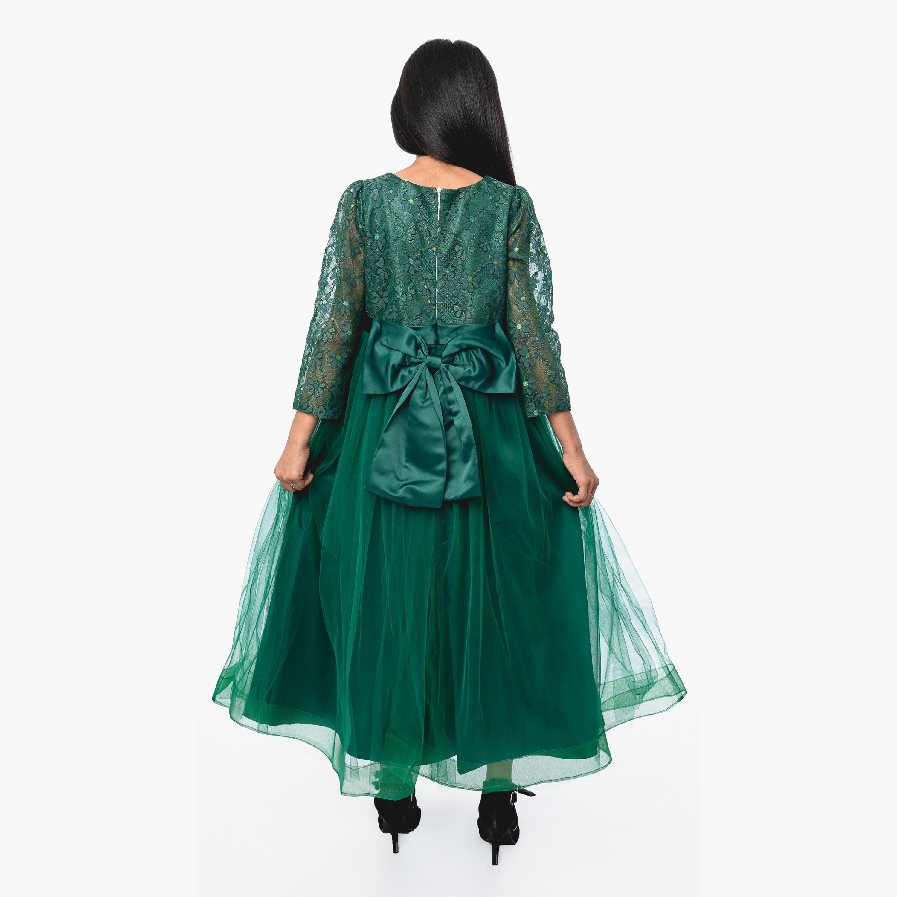 Babyqlo Floral Three Quarter Sleeves Gown-girls-clothing-dressesandjumpsuits-image-3