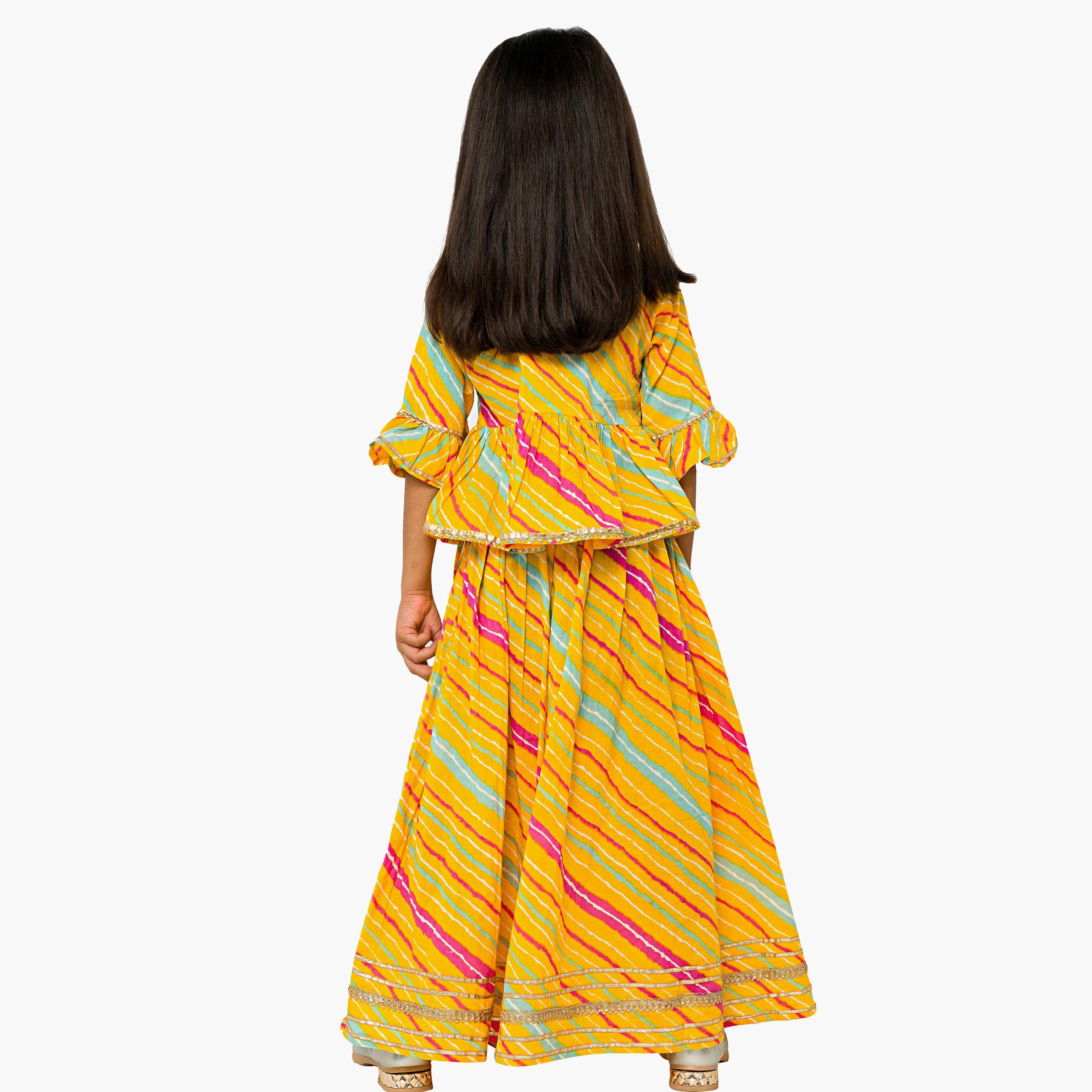 Babyqlo 2-Piece Striped Three Quarter Sleeves Top with Skirt-baby-girls-clothing-setsandcoords-image-4