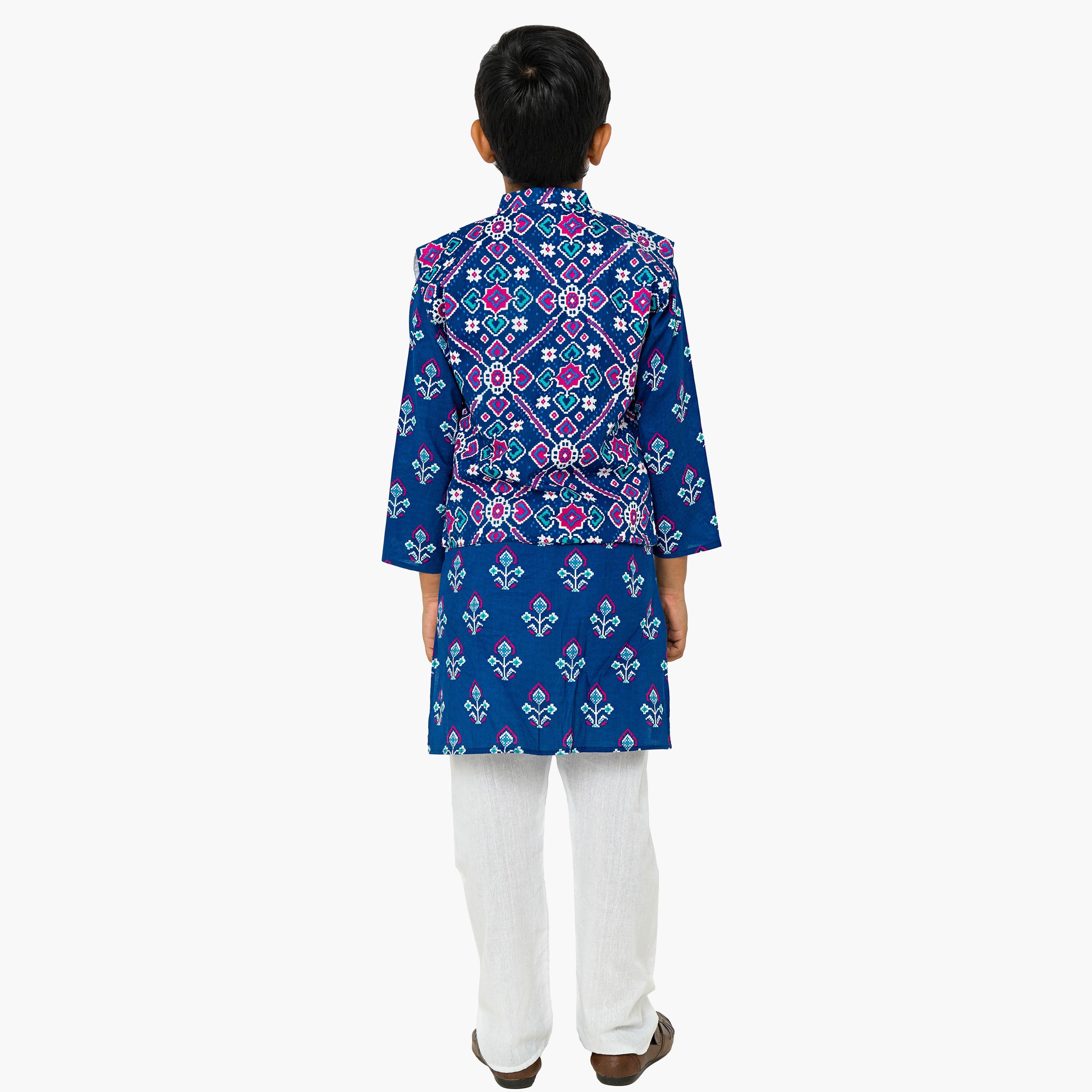 كورتا مطبوعة بأكمام ثلاثة أرباع مع بيجامة وجاكيت 3 قطع من بيبكلو-boys-clothing-setsandcoords-image-3