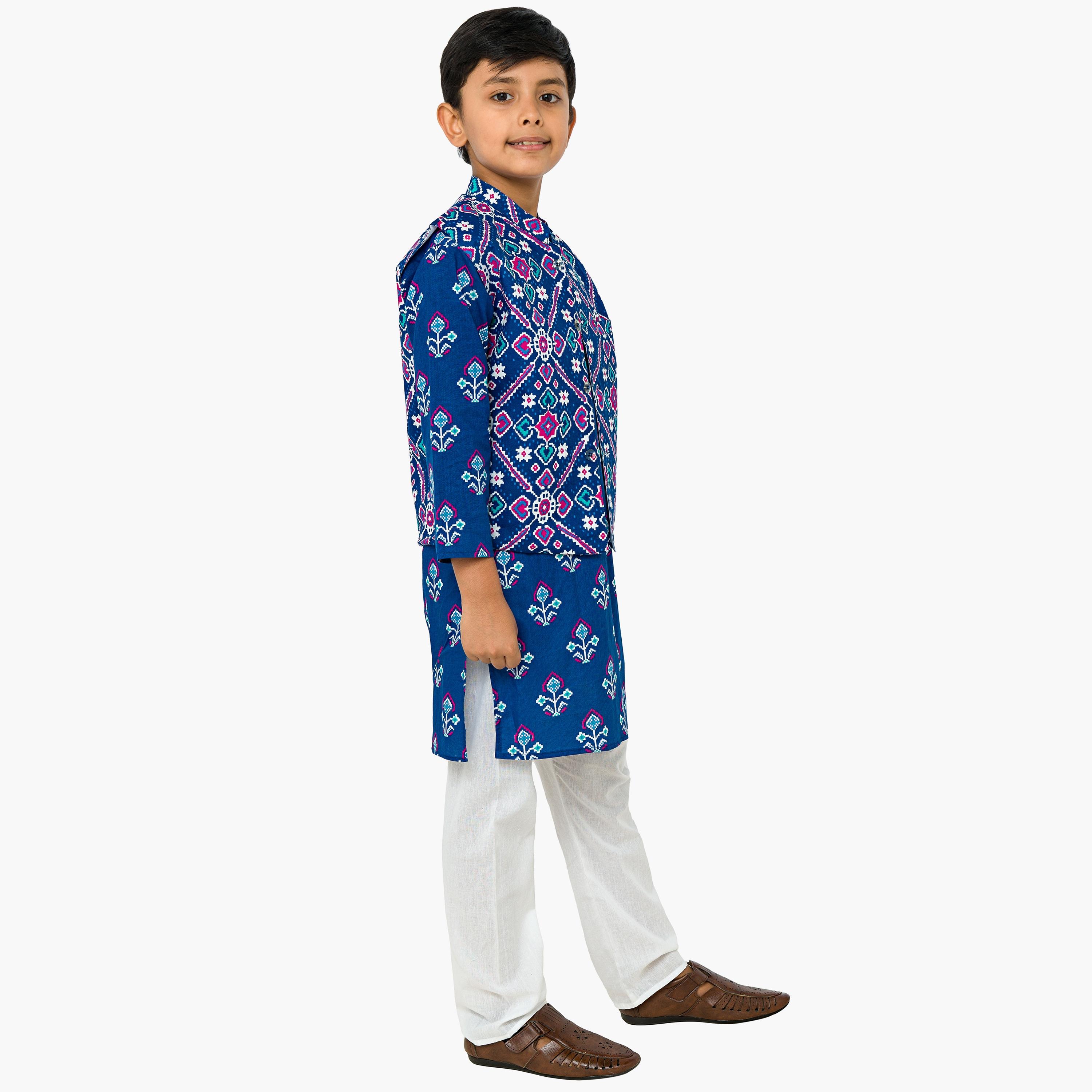 كورتا مطبوعة بأكمام ثلاثة أرباع مع بيجامة وجاكيت 3 قطع من بيبكلو-boys-clothing-setsandcoords-image-4