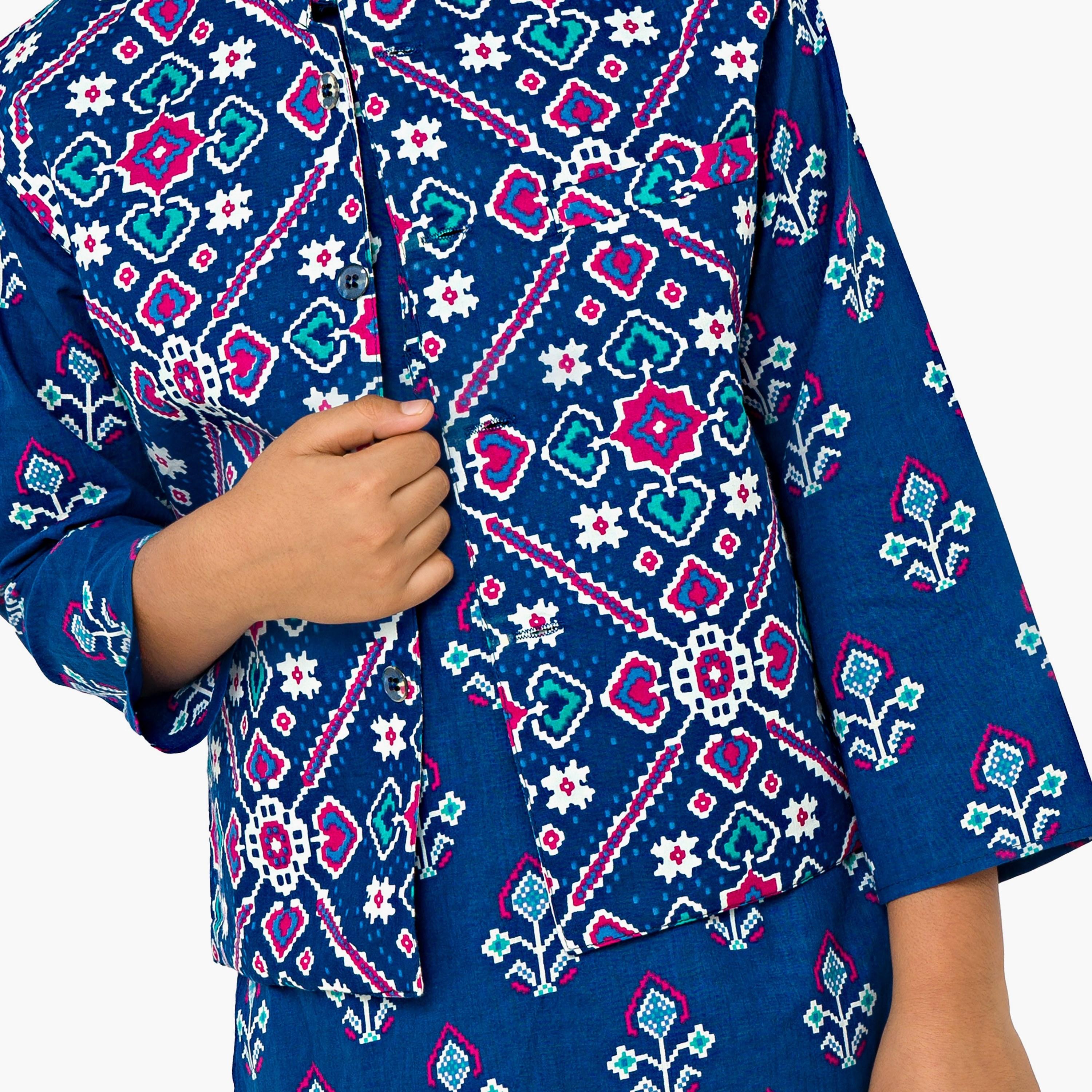 كورتا مطبوعة بأكمام ثلاثة أرباع مع بيجامة وجاكيت 3 قطع من بيبكلو-boys-clothing-setsandcoords-image-5