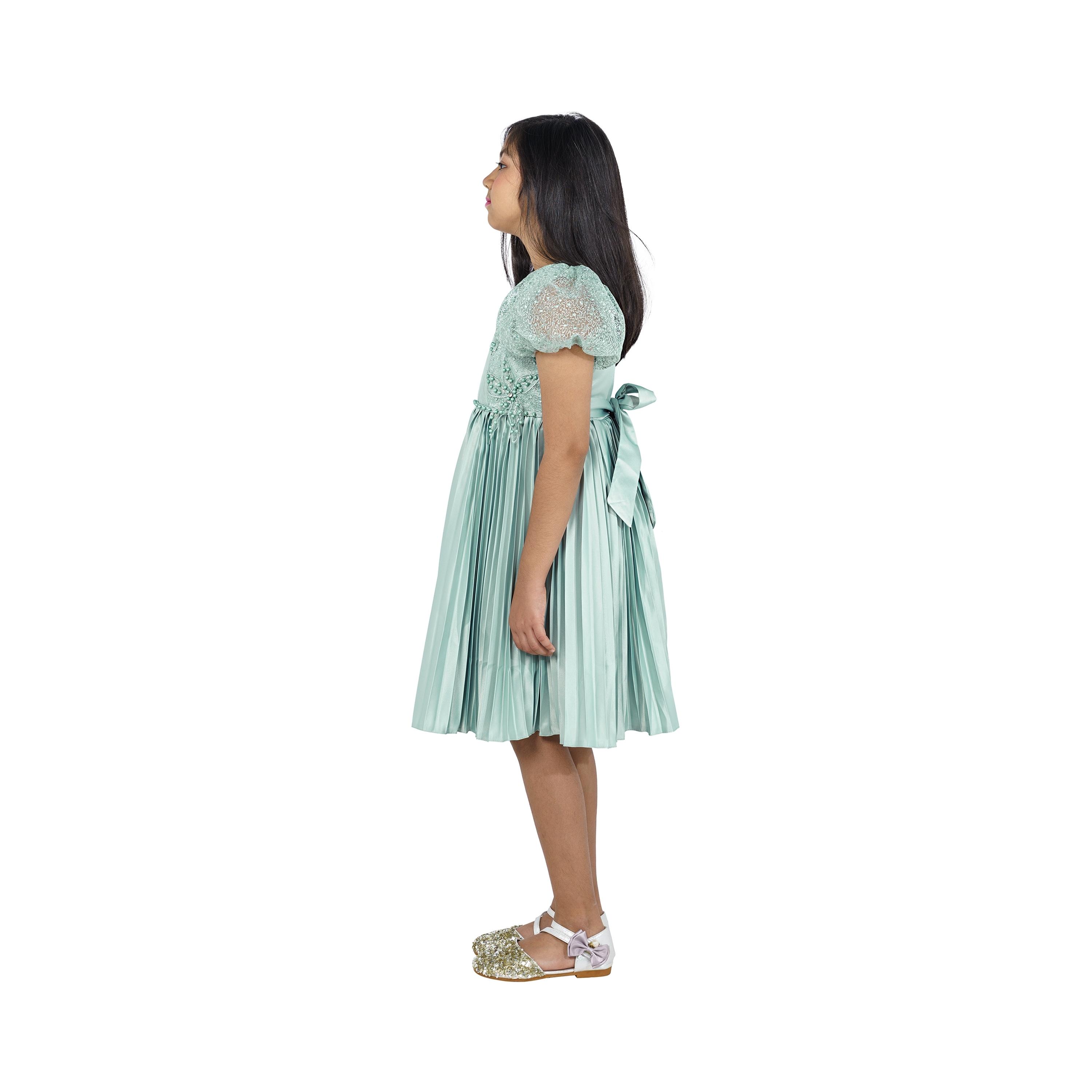 Babyqlo Embellished Short Sleeves Seafoam Dream Party Dress-girls-clothing-dressesandjumpsuits-image-3