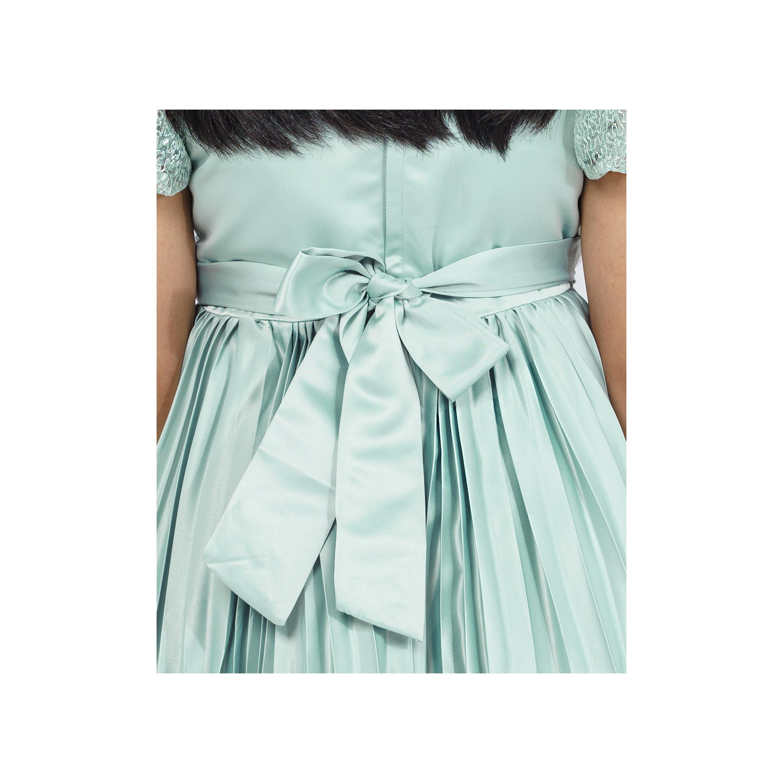 Babyqlo Embellished Short Sleeves Seafoam Dream Party Dress-girls-clothing-dressesandjumpsuits-image-6
