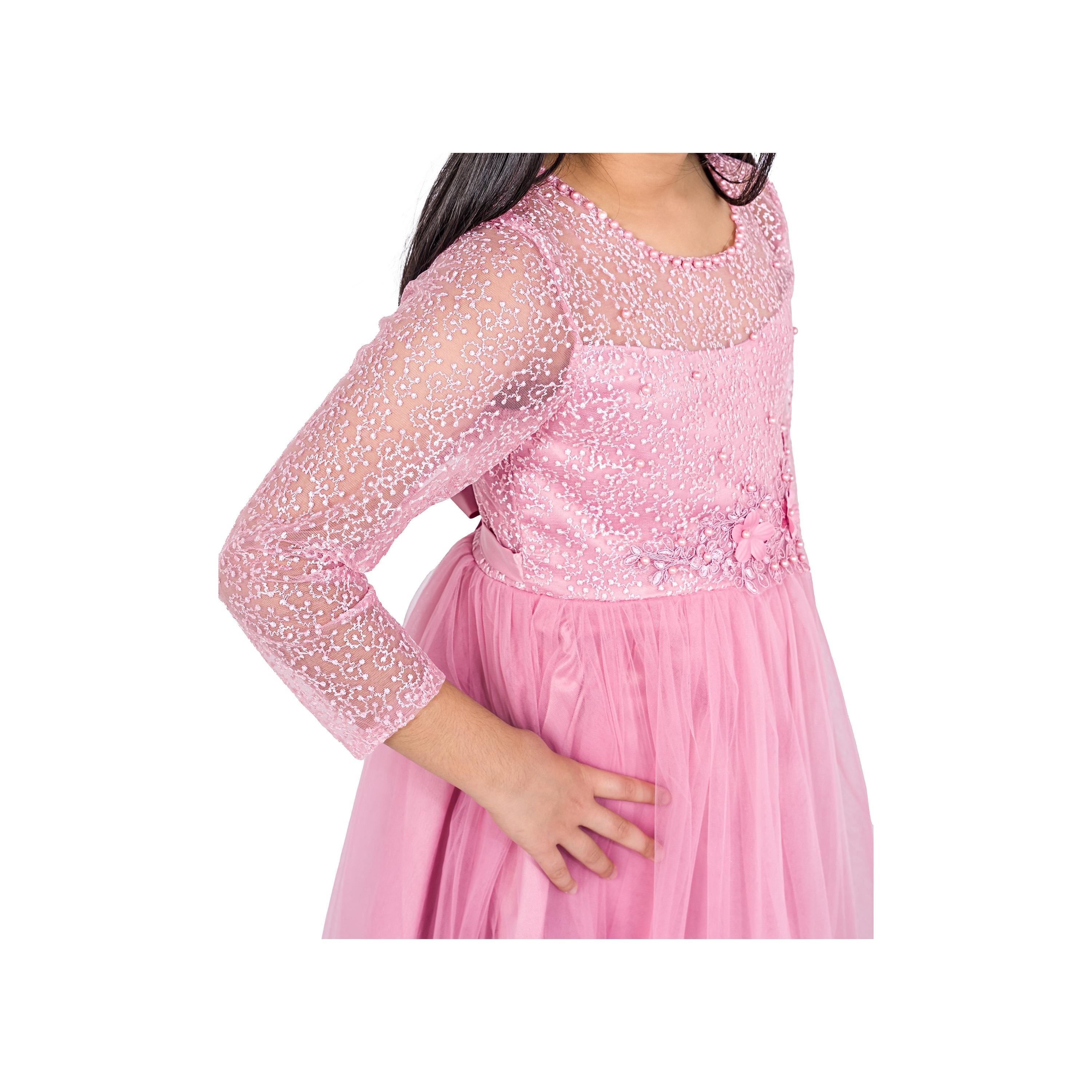فستان حفلات رويال بلوسوم بأكمام طويلة ومزين من بيبيكلو-girls-clothing-dressesandjumpsuits-image-4
