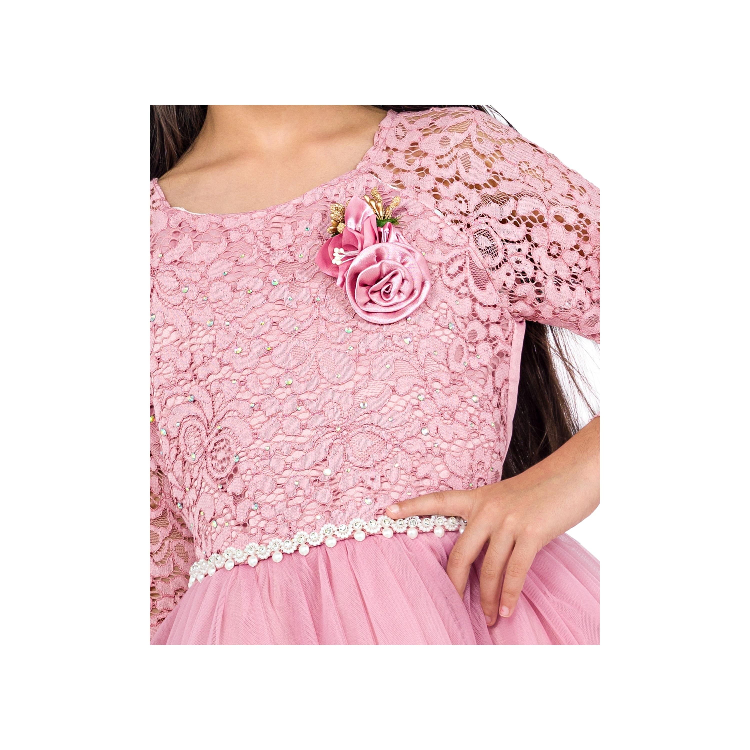Babyqlo Embroidered Long Sleeves Graceful Rose Elegance Party Dress-girls-clothing-dressesandjumpsuits-image-6