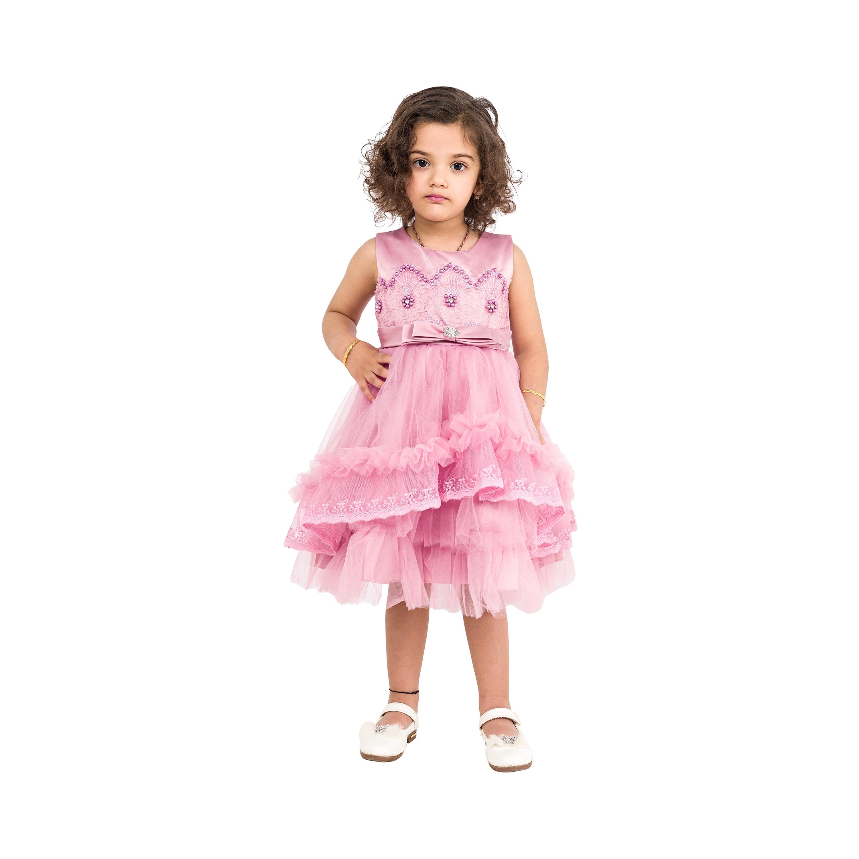Babyqlo Embroidered Sleeveless Twinkle Tulle Princess Party Dress-baby-girls-clothing-dressesandjumpsuits-image-1