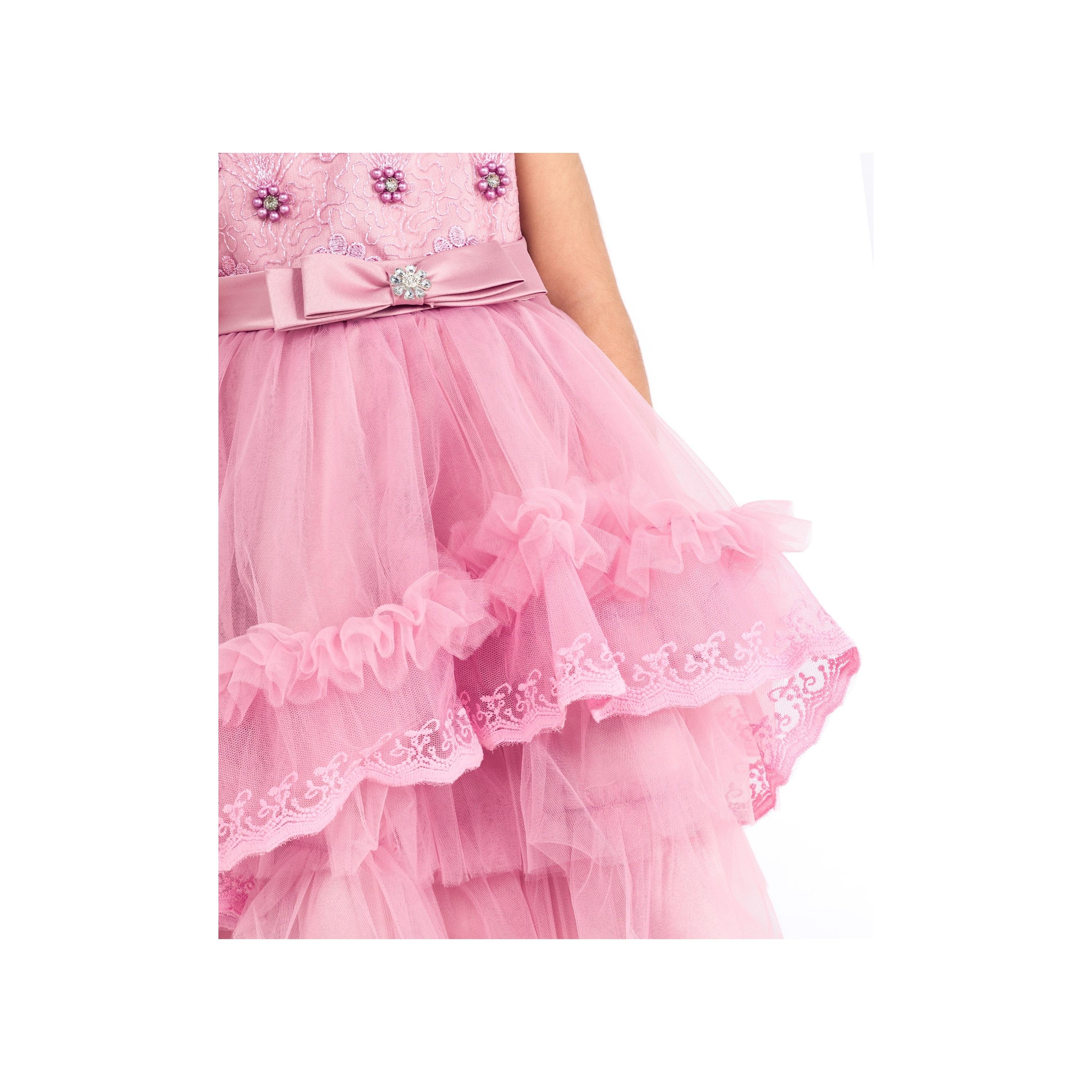 Babyqlo Embroidered Sleeveless Twinkle Tulle Princess Party Dress-baby-girls-clothing-dressesandjumpsuits-image-4