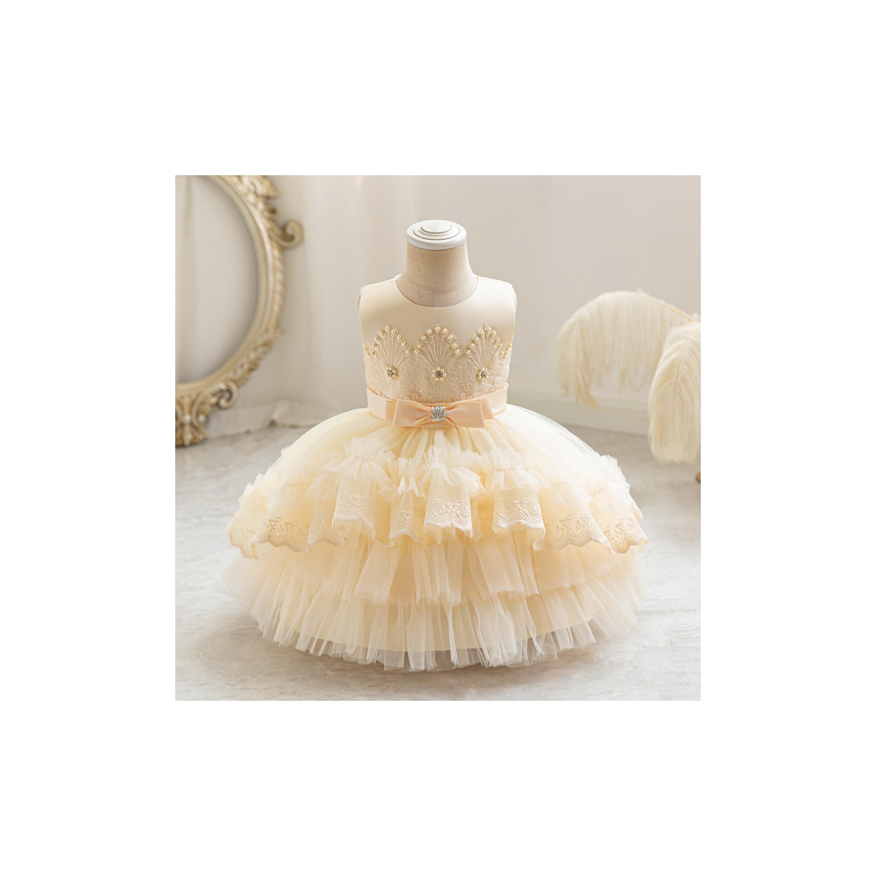 Babyqlo Embroidered Sleeveless Ruffle Party Dress-baby-girls-clothing-dressesandjumpsuits-image-1