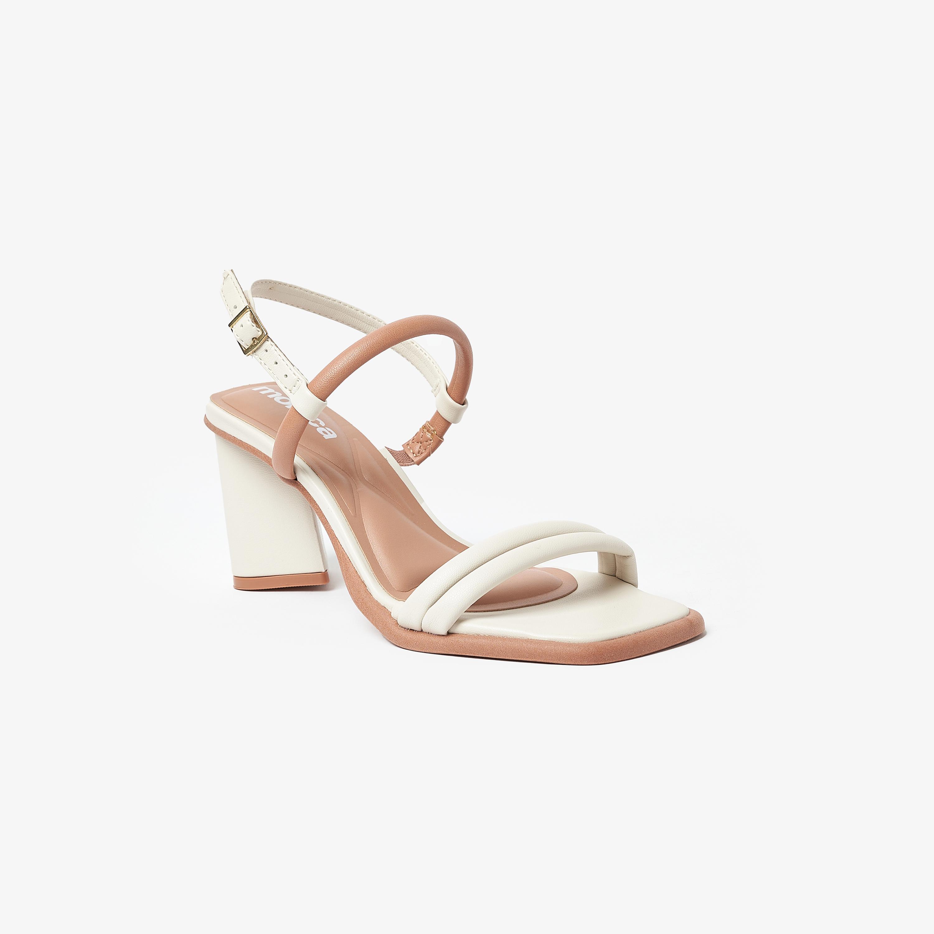 Moleca by Geoomnii Women's Block Heel Sandals with Ankle Strap | 5477-105-9592      -women-shoes-heels-image-1