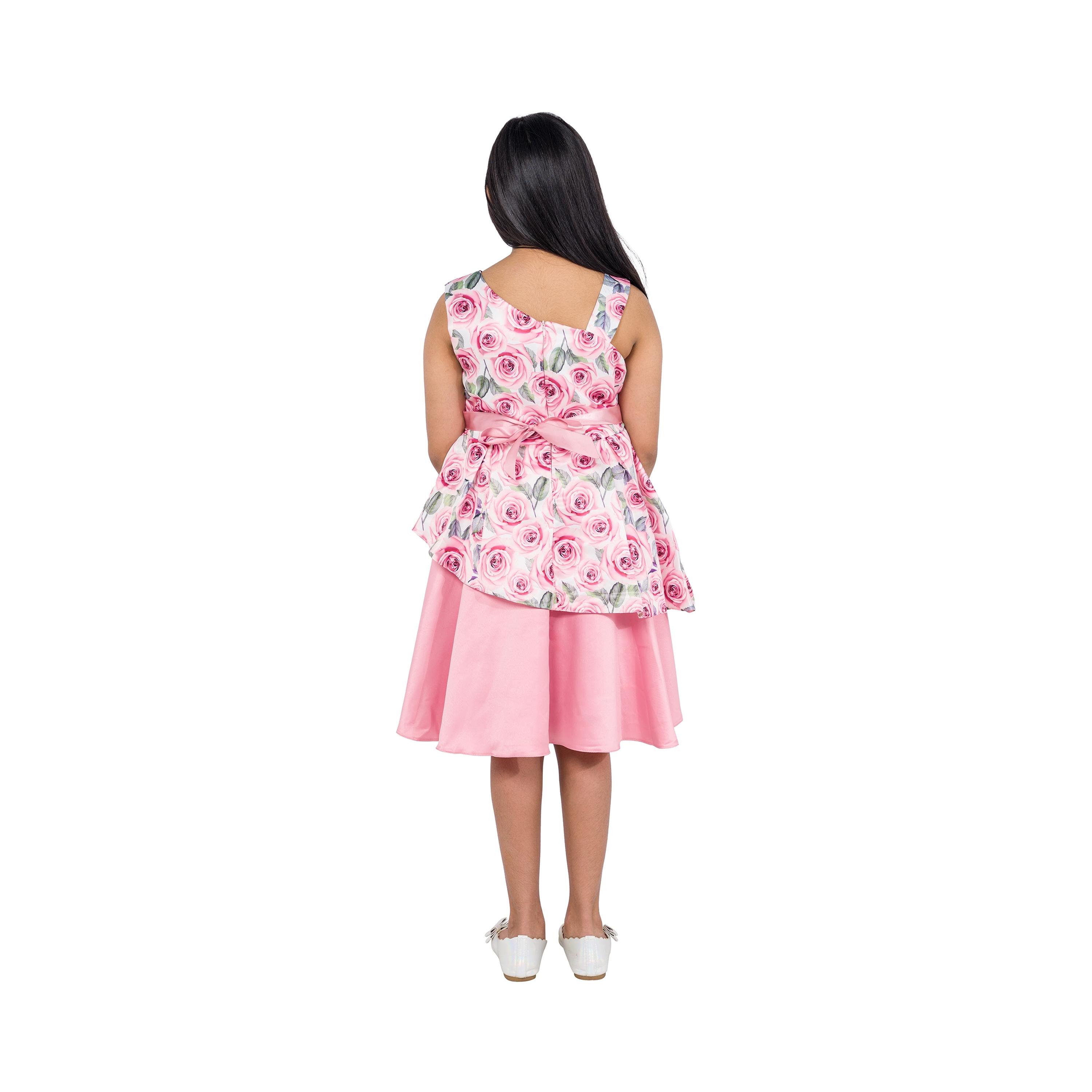 Babyqlo Rosy Delight Floral Printed Sleeveless Party Dress-girls-clothing-dressesandjumpsuits-image-2