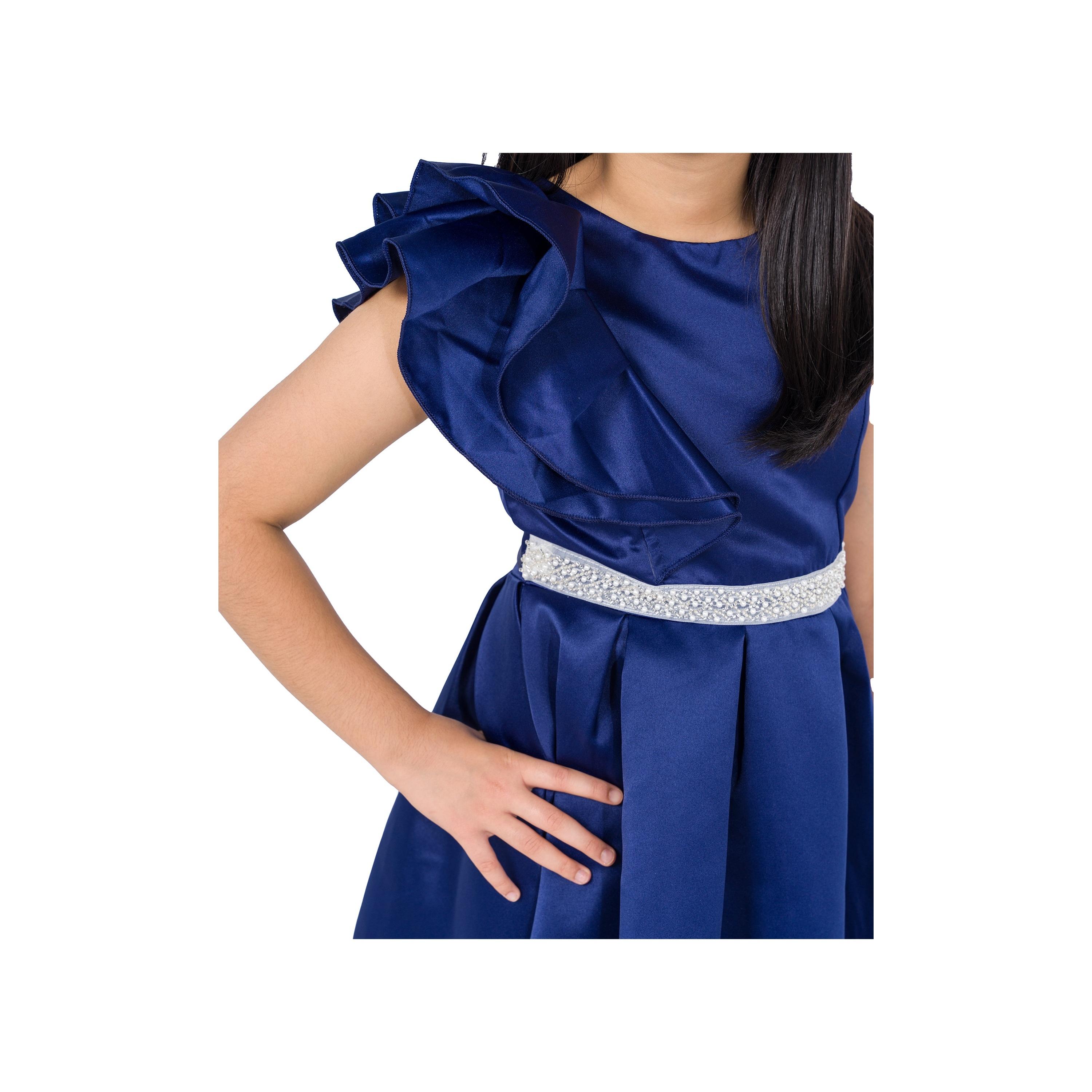 Babyqlo Solid Cap Sleeves Party Dress-girls-clothing-dressesandjumpsuits-image-4