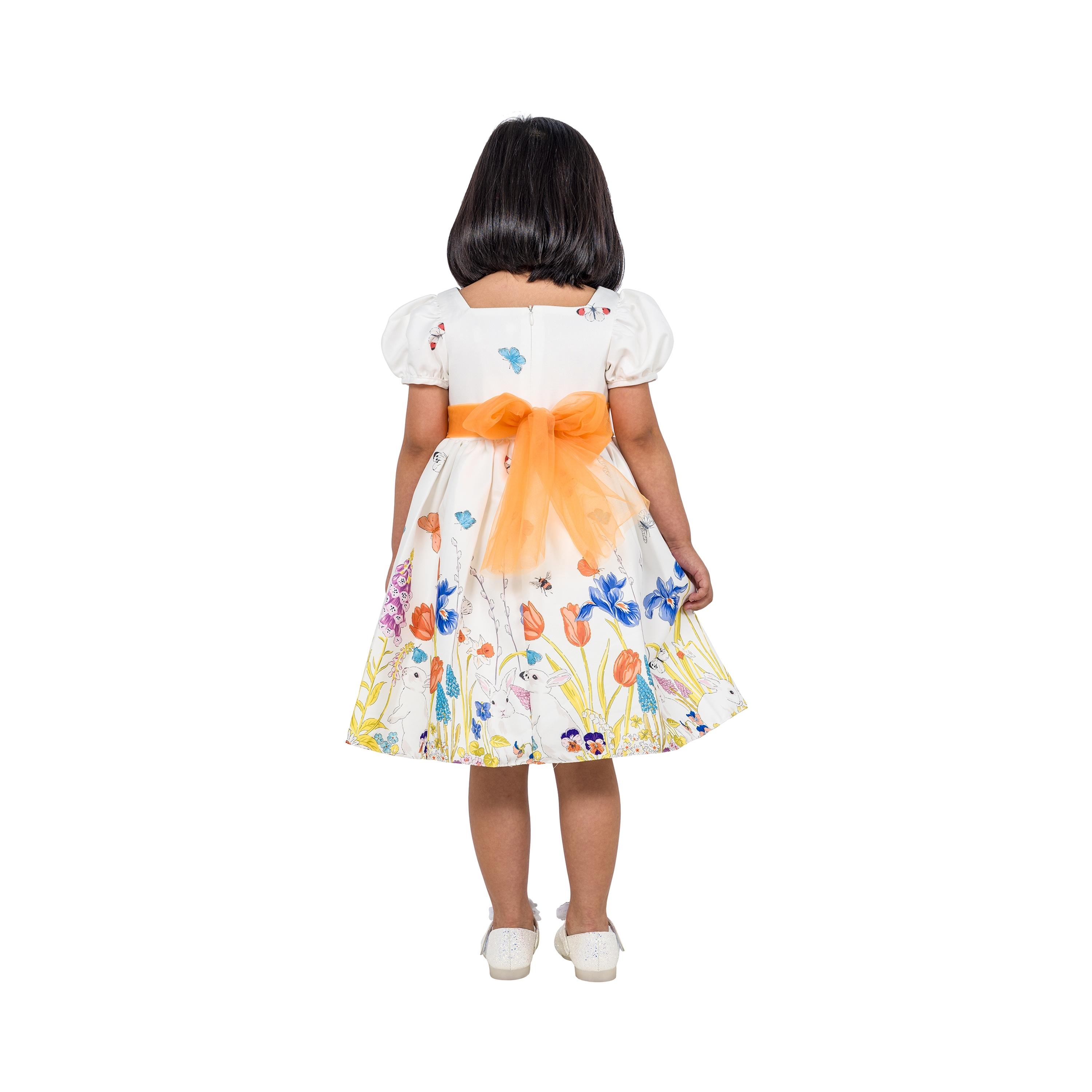 Babyqlo Floral Printed Short Sleeves Party Dress-girls-clothing-dressesandjumpsuits-image-2