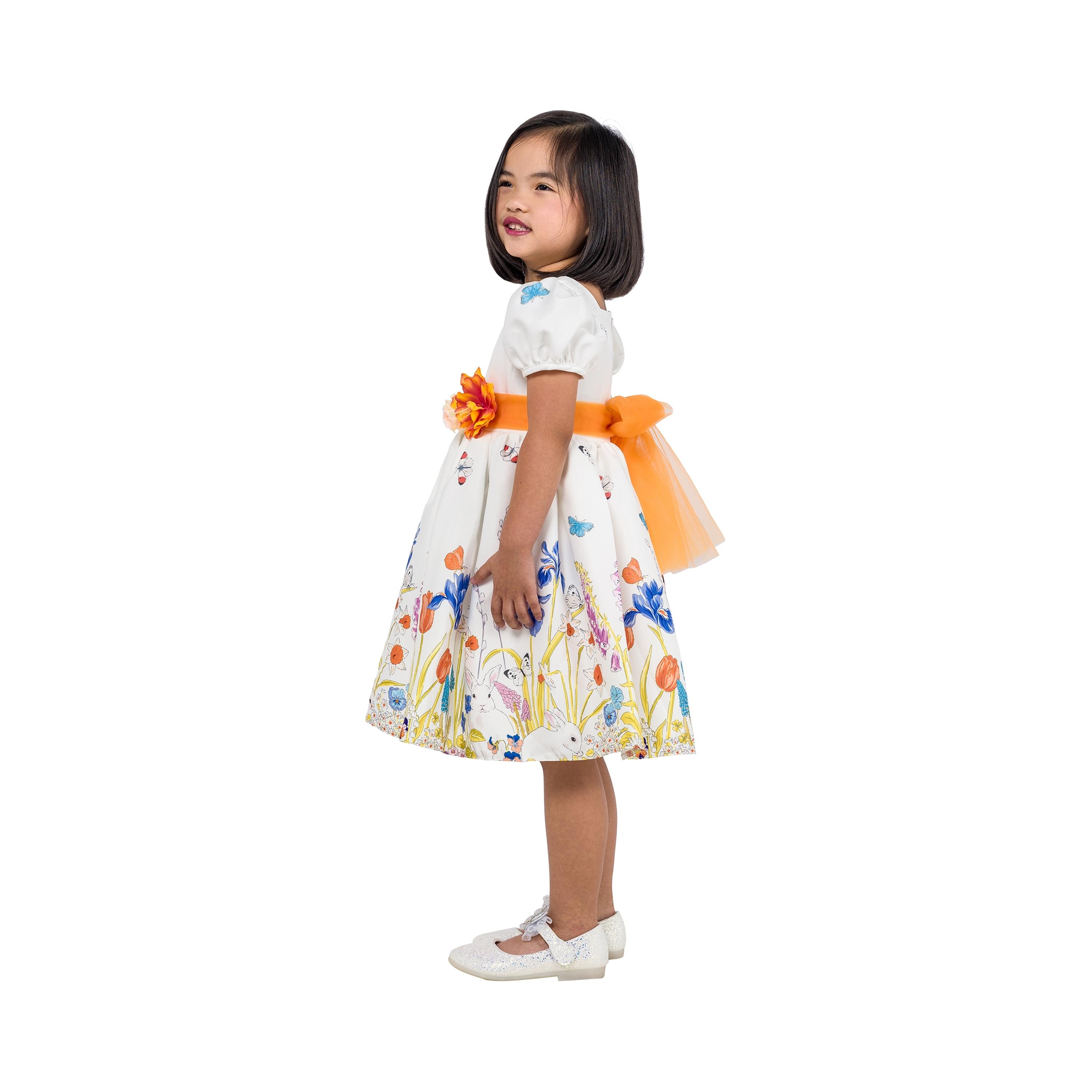Babyqlo Floral Printed Short Sleeves Party Dress-girls-clothing-dressesandjumpsuits-image-3