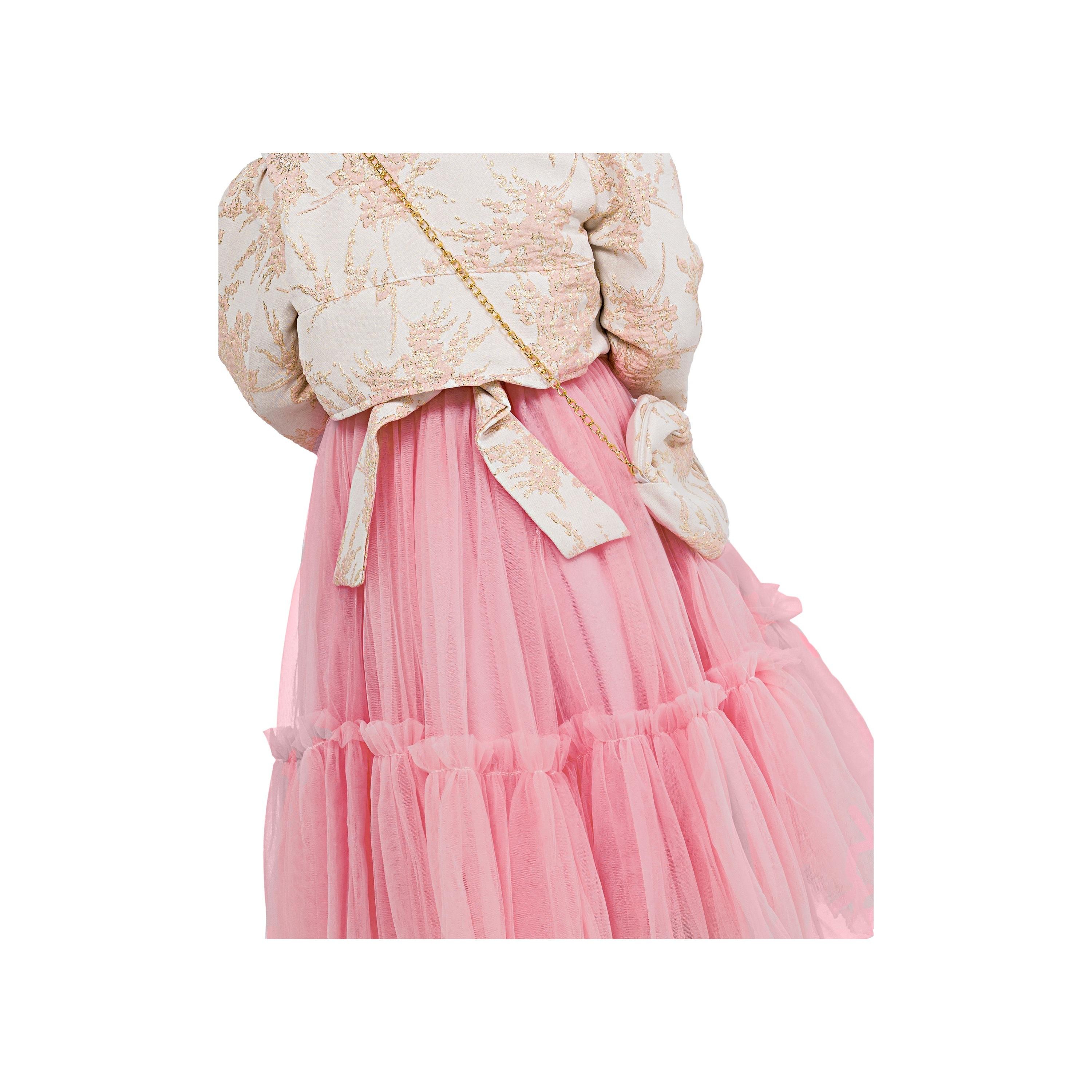 Babyqlo 3-Piece Embroidered Three Quarter Sleeves Dress, Jacket with Bag-girls-clothing-dressesandjumpsuits-image-4