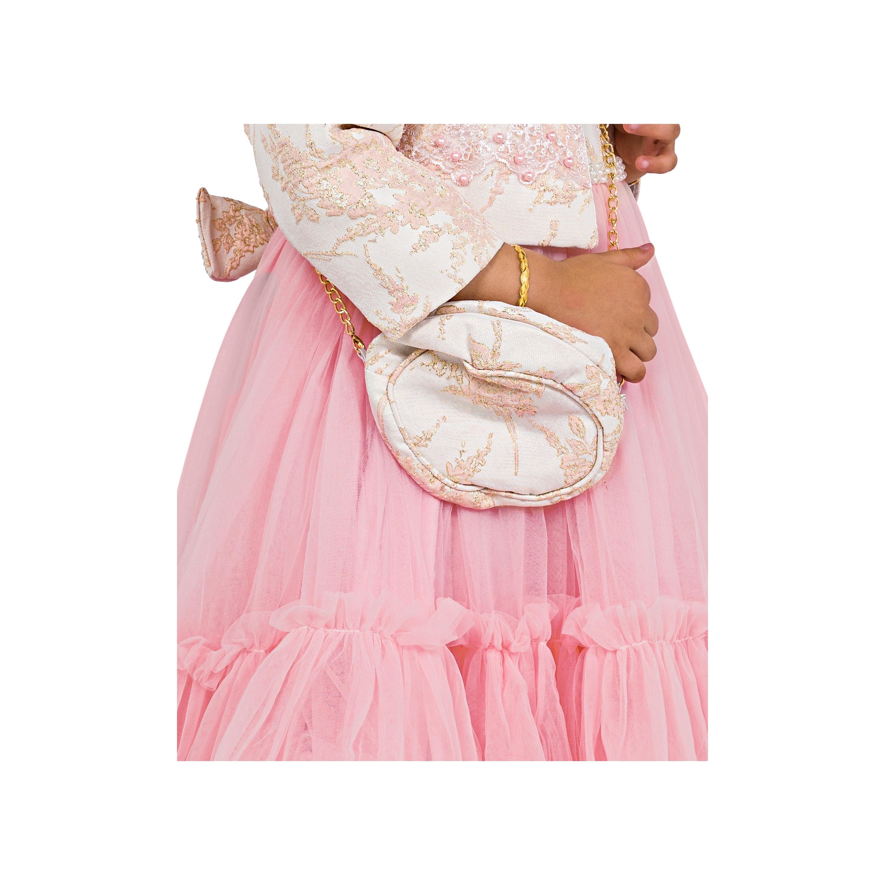 Babyqlo 3-Piece Embroidered Three Quarter Sleeves Dress, Jacket with Bag-girls-clothing-dressesandjumpsuits-image-5