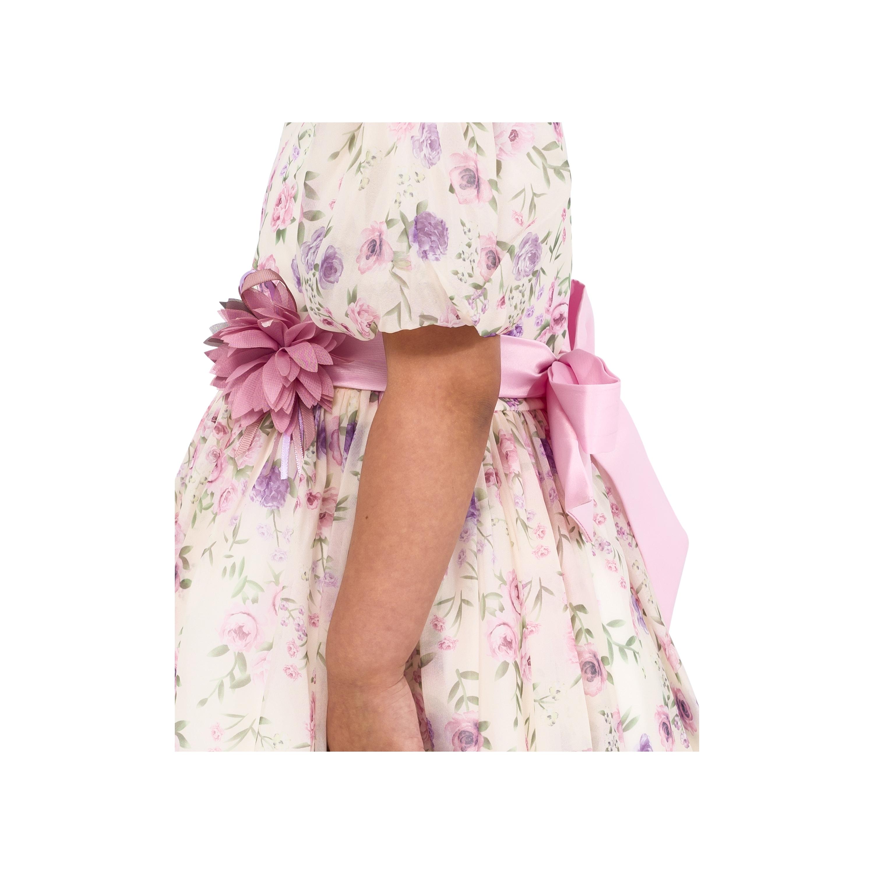 فستان حفلات الأميرة الصغيرة بأكمام قصيرة وطبعة زهور من بيبيكلو-girls-clothing-dressesandjumpsuits-image-4