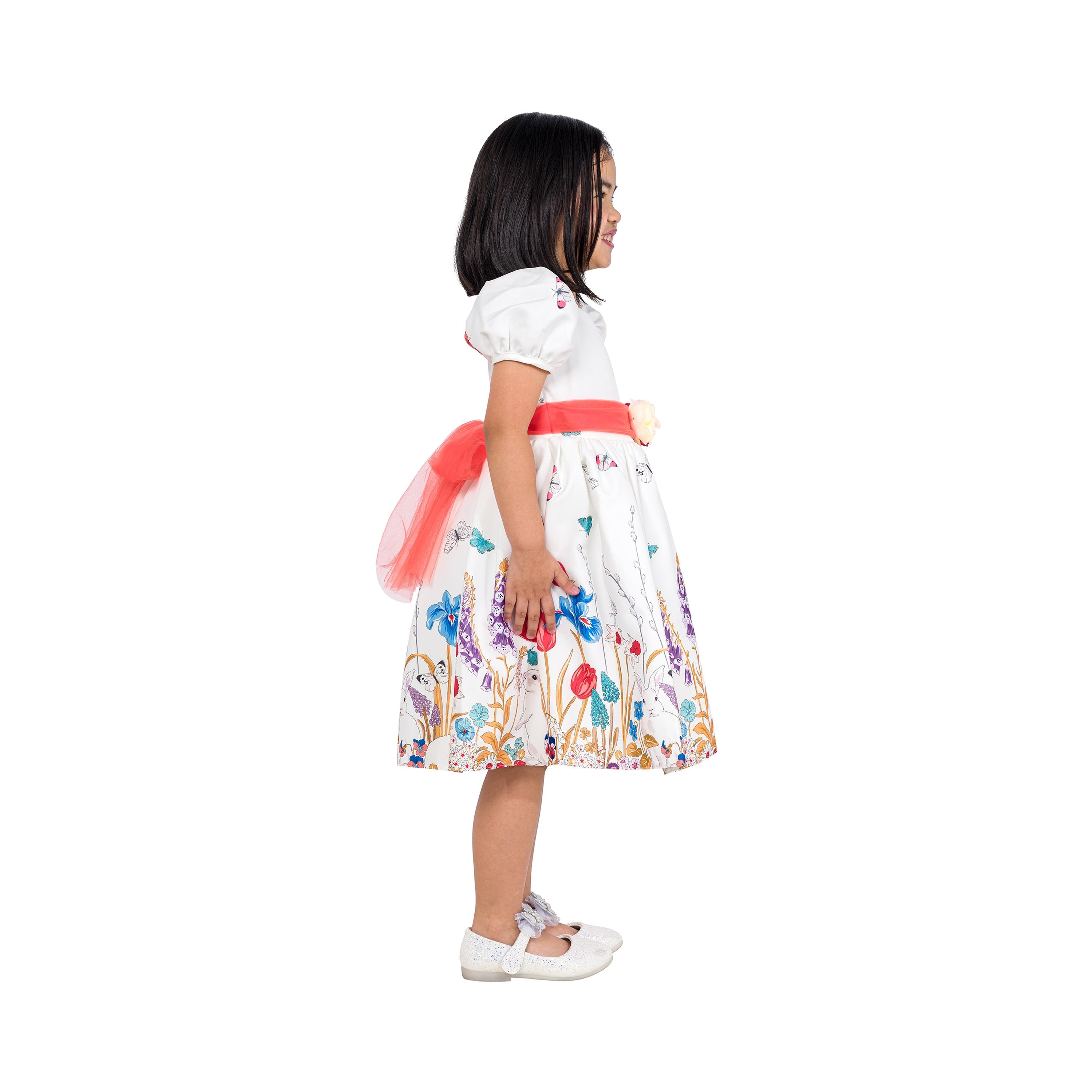 Babyqlo Floral Printed Short Sleeves Party Dress-girls-clothing-dressesandjumpsuits-image-3