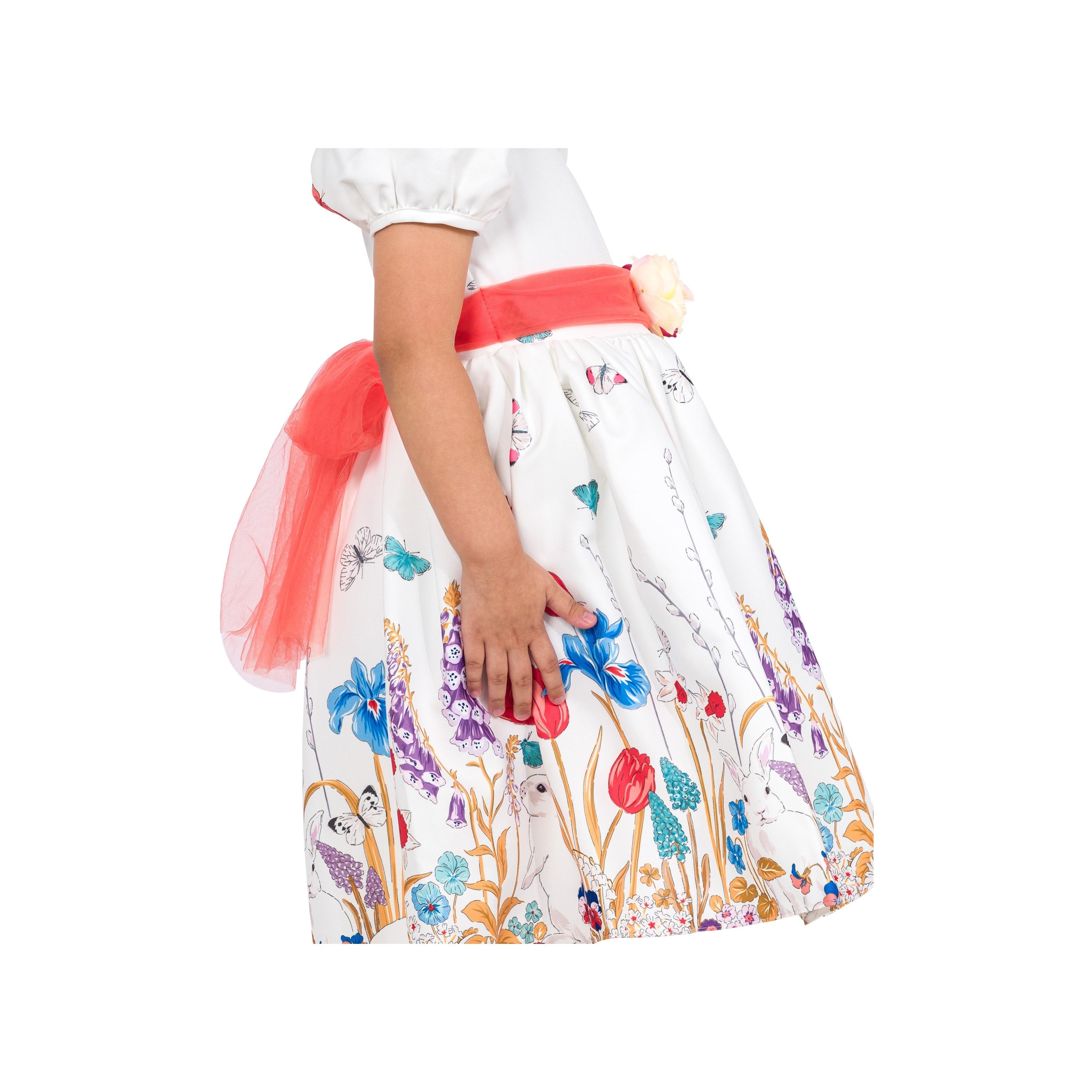 Babyqlo Floral Printed Short Sleeves Party Dress-girls-clothing-dressesandjumpsuits-image-4