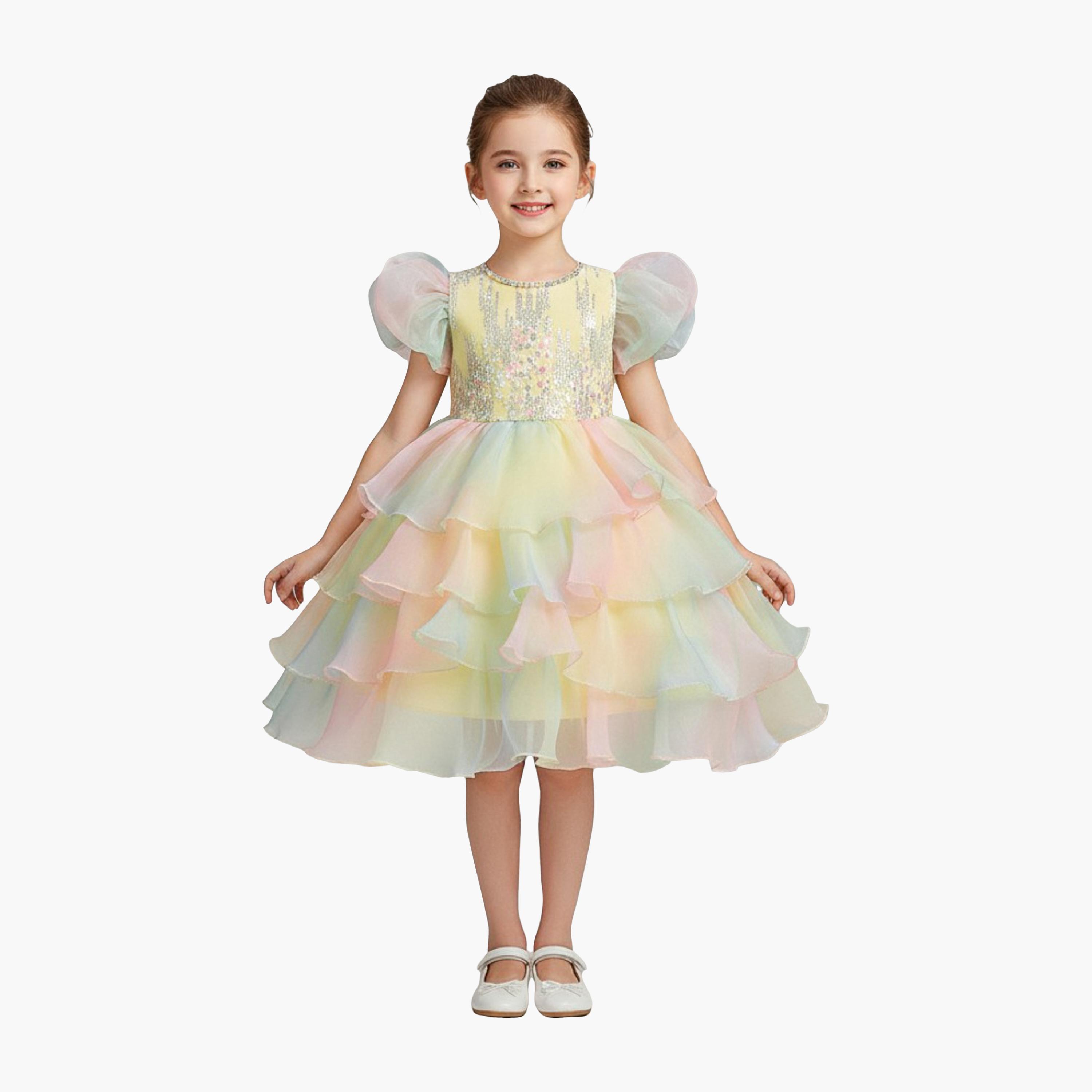 فستان حفلات بناتي من التول بطبقات ألوان قوس قزح من بيبي كلو-girls-clothing-dressesandjumpsuits-image-2