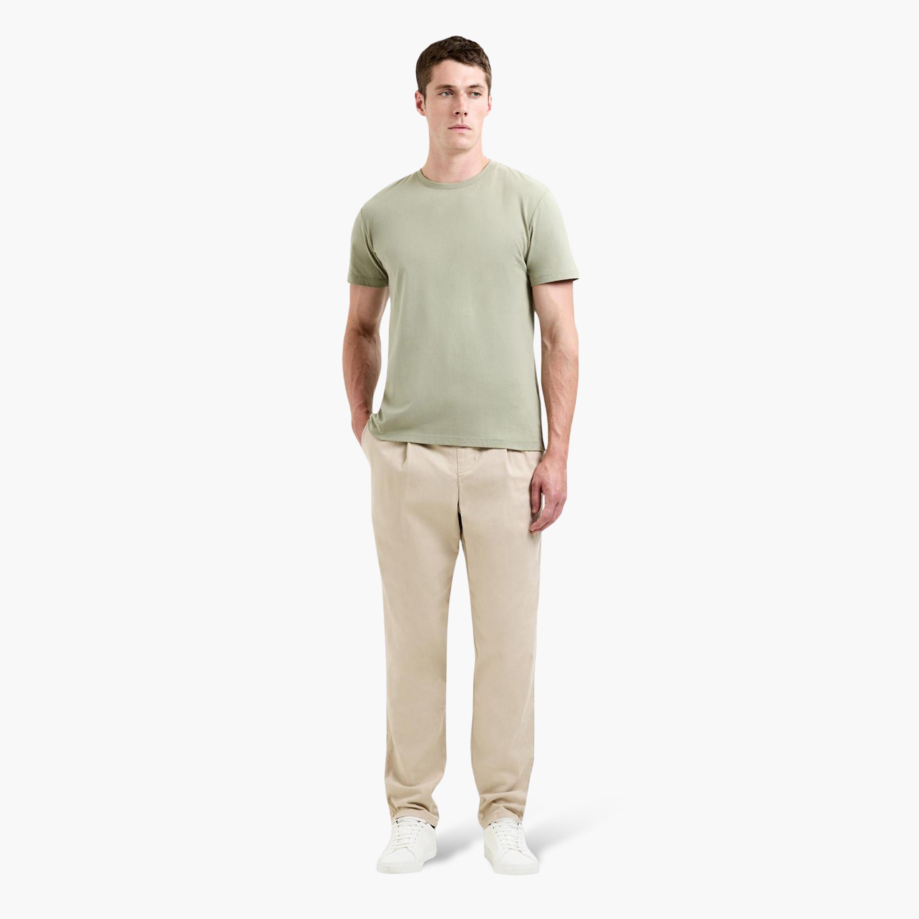 French Connection Straight Fit Mid-Rise Drawstring Waist Men's Trousers-men-clothing-trousersandchinos-trousers-image-2