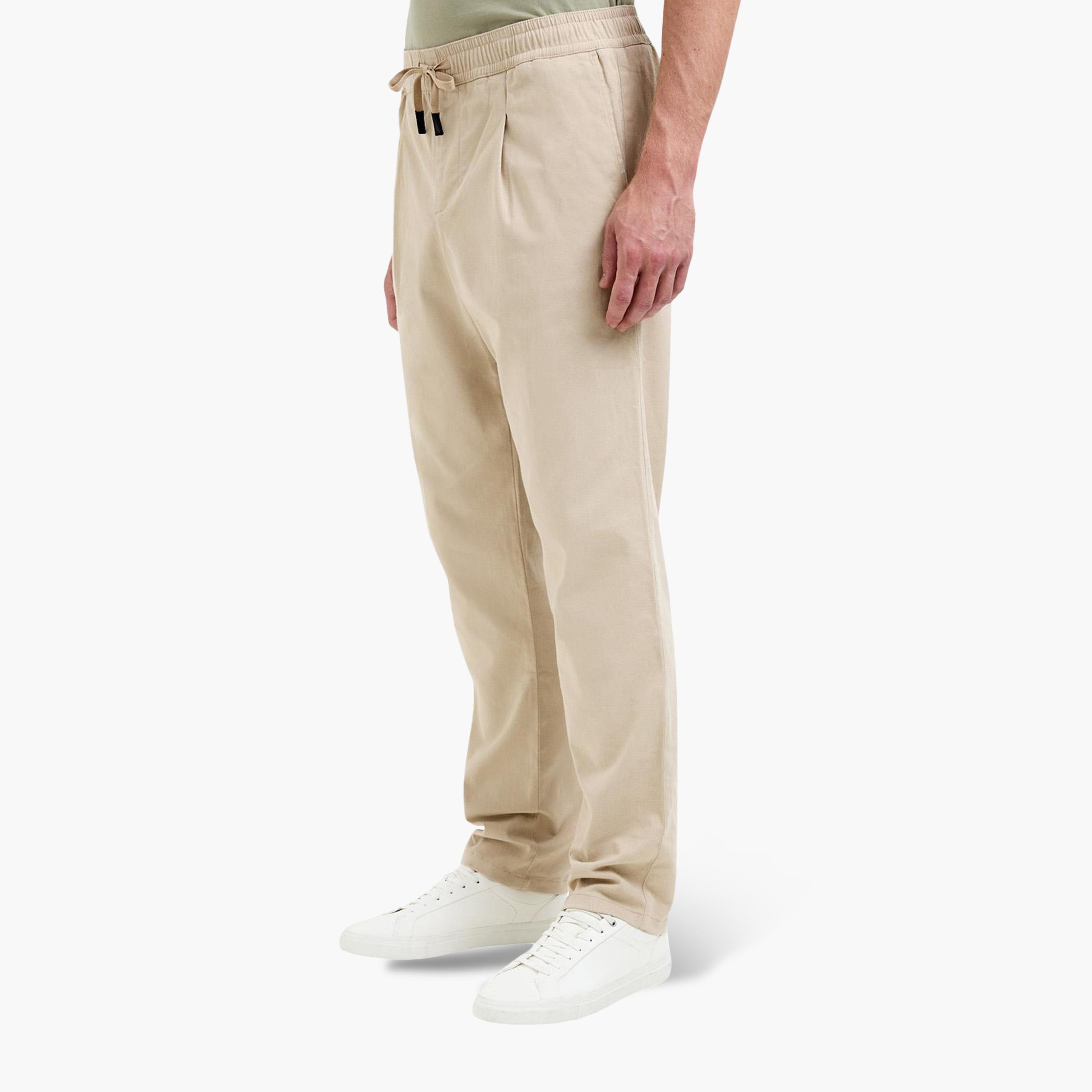 French Connection Straight Fit Mid-Rise Drawstring Waist Men's Trousers-men-clothing-trousersandchinos-trousers-image-3