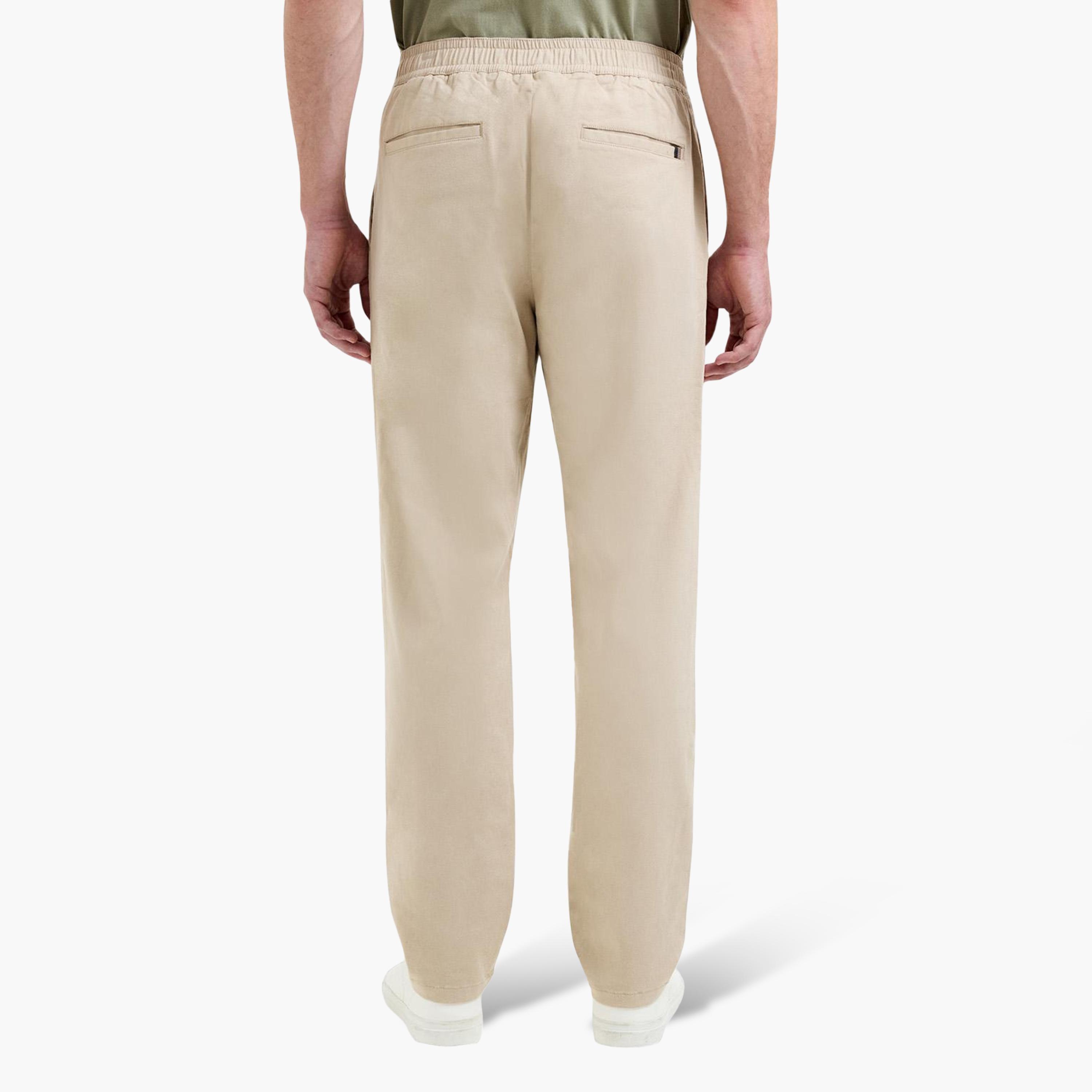 French Connection Straight Fit Mid-Rise Drawstring Waist Men's Trousers-men-clothing-trousersandchinos-trousers-image-4