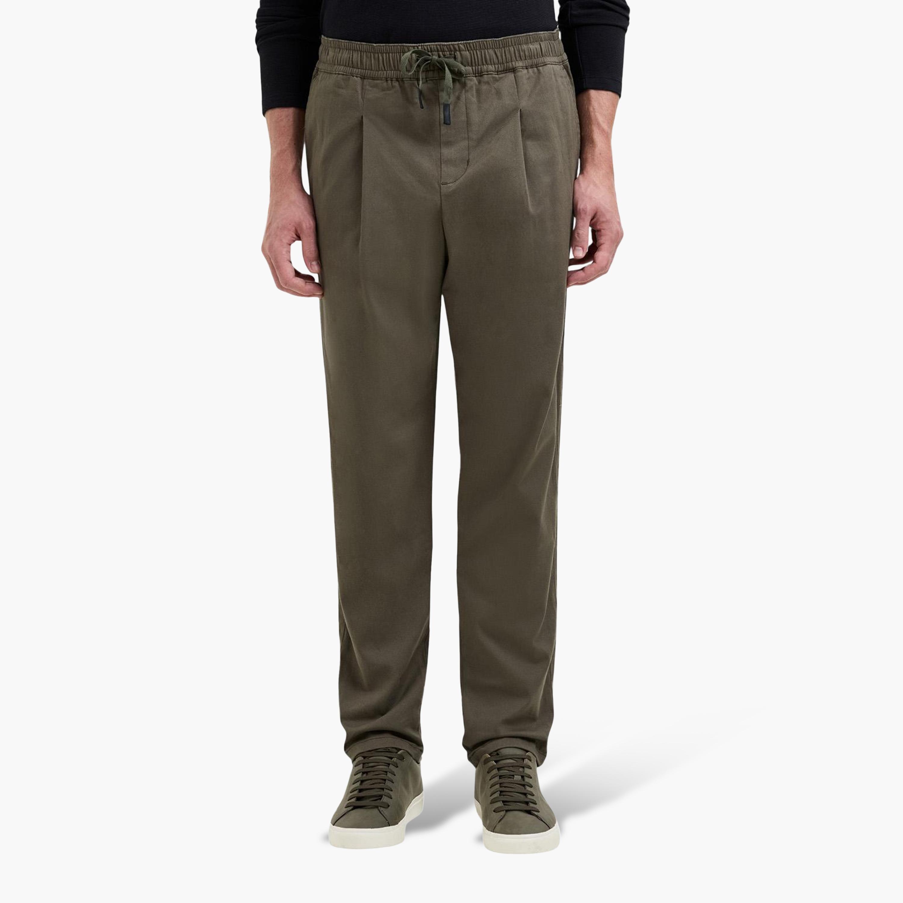 French Connection Straight Fit Mid-Rise Drawstring Waist Men's Trousers-men-clothing-trousersandchinos-trousers-image-1