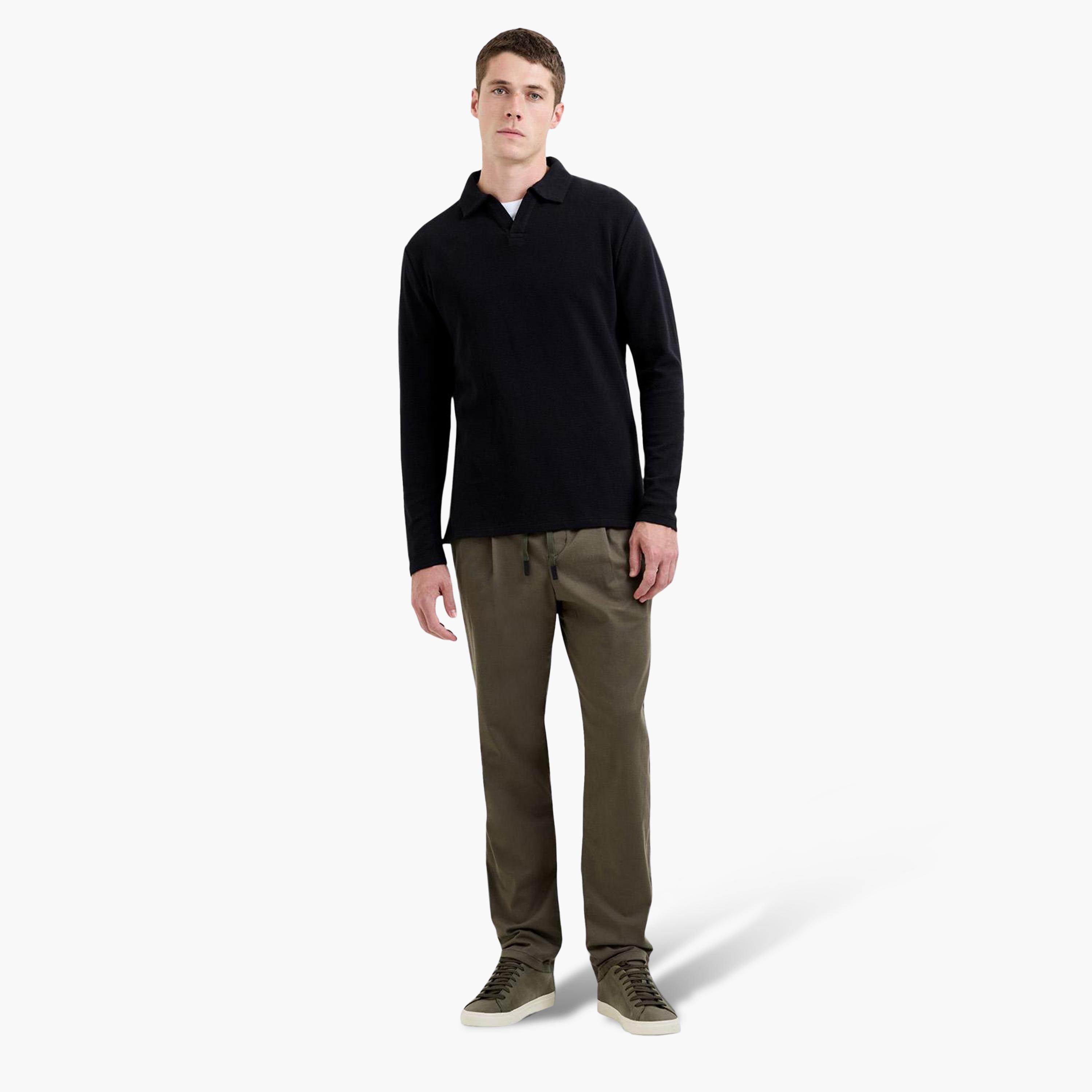 French Connection Straight Fit Mid-Rise Drawstring Waist Men's Trousers-men-clothing-trousersandchinos-trousers-image-2