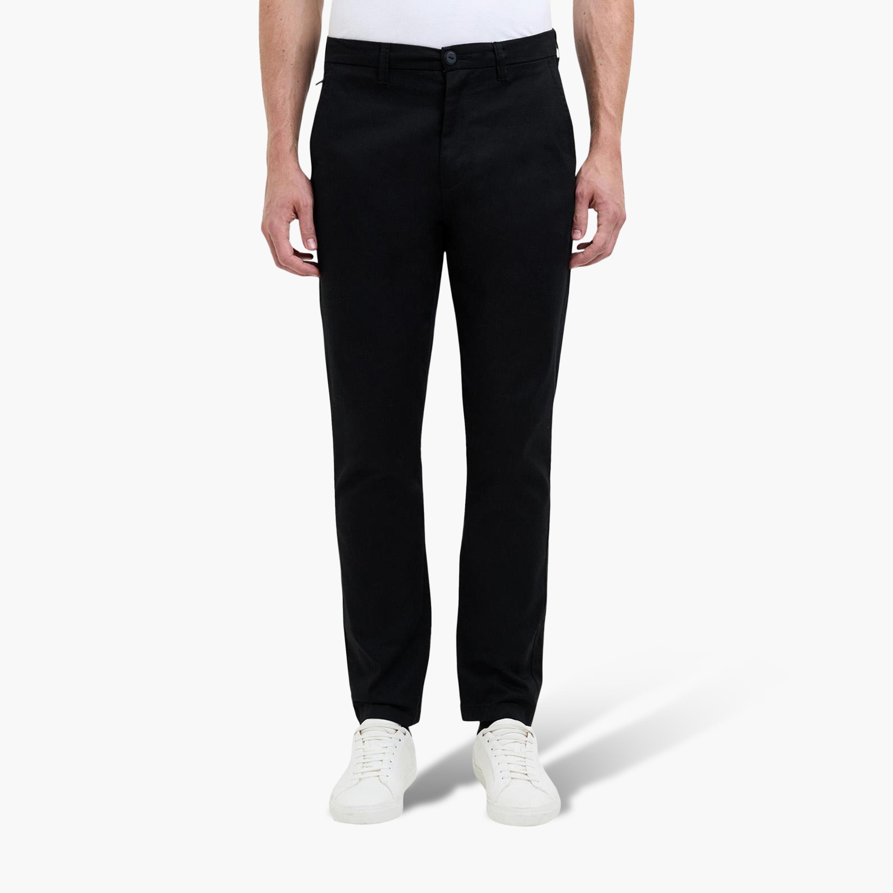 French Connection Tapered Fit Mid-Rise Zip Fly Men's Trousers-men-clothing-trousersandchinos-trousers-image-1