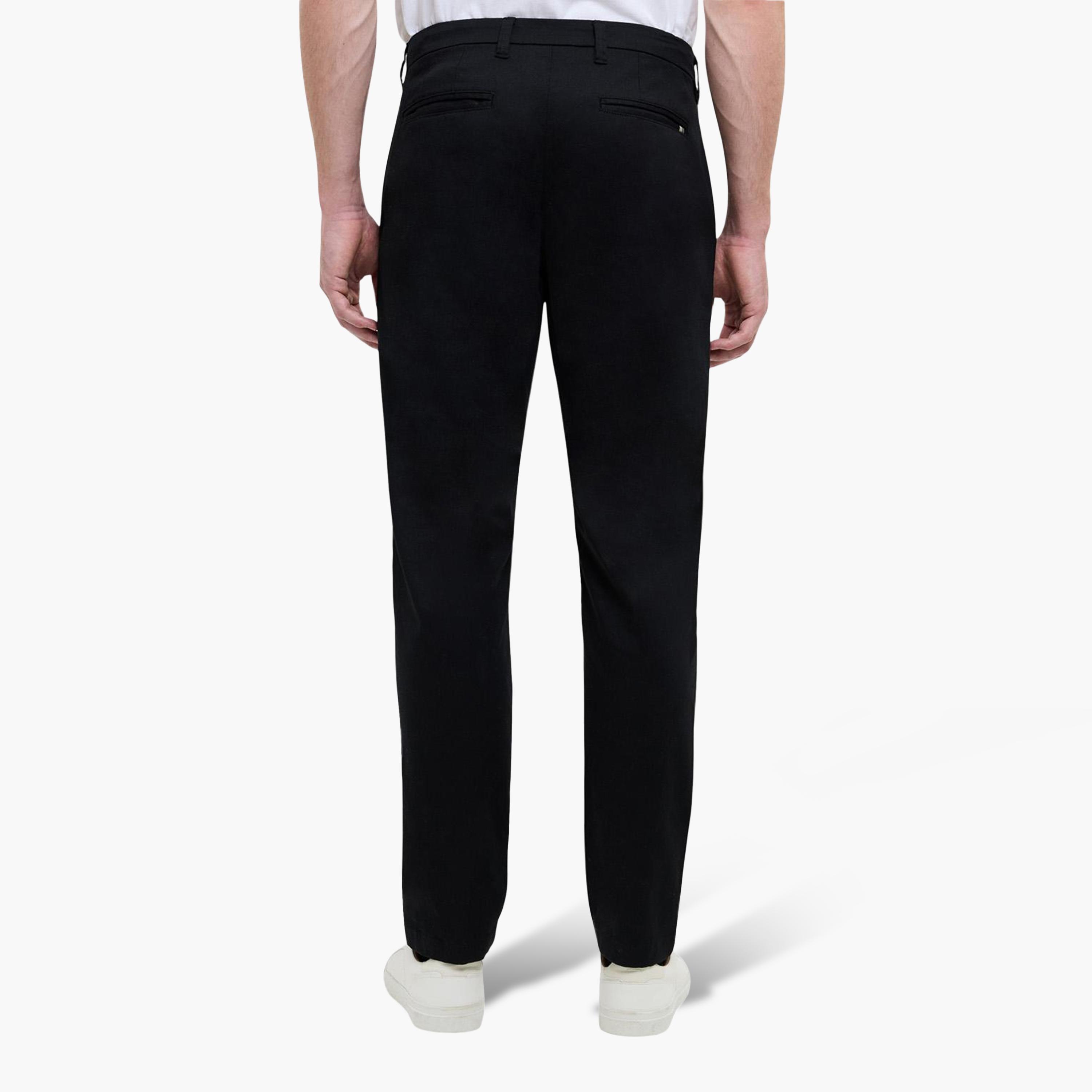 French Connection Tapered Fit Mid-Rise Zip Fly Men's Trousers-men-clothing-trousersandchinos-trousers-image-5