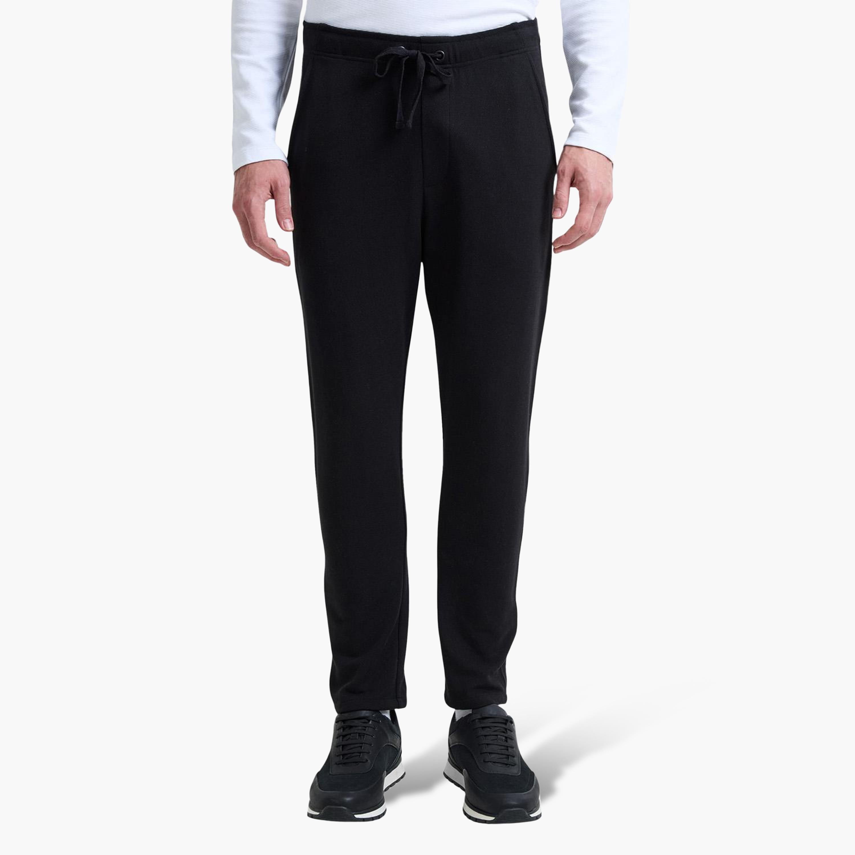 French Connection Regular Fit Mid-Rise Drawstring Waist Men's Trousers-women-clothing-bottoms-trousers-image-1