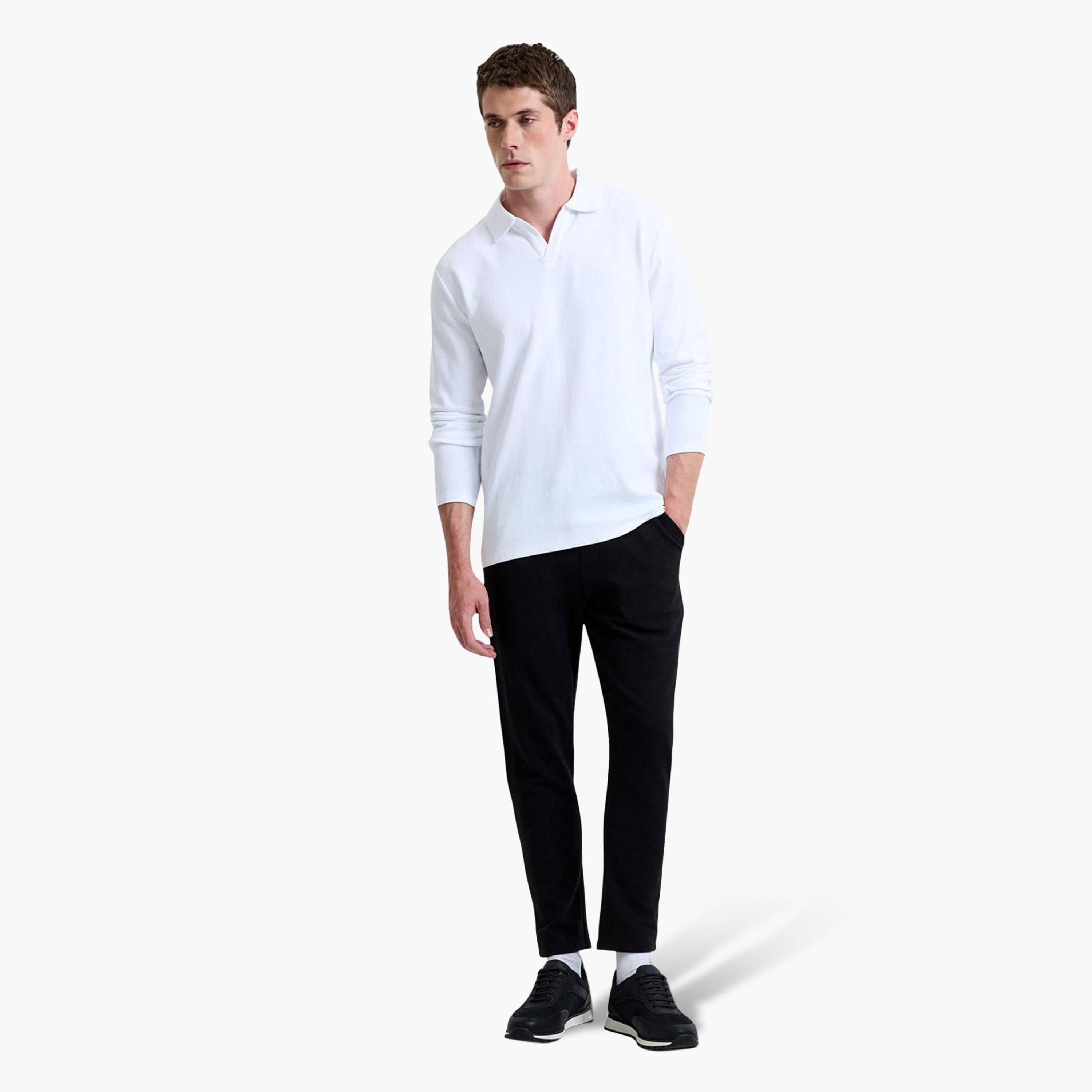 French Connection Regular Fit Mid-Rise Drawstring Waist Men's Trousers-women-clothing-bottoms-trousers-image-2