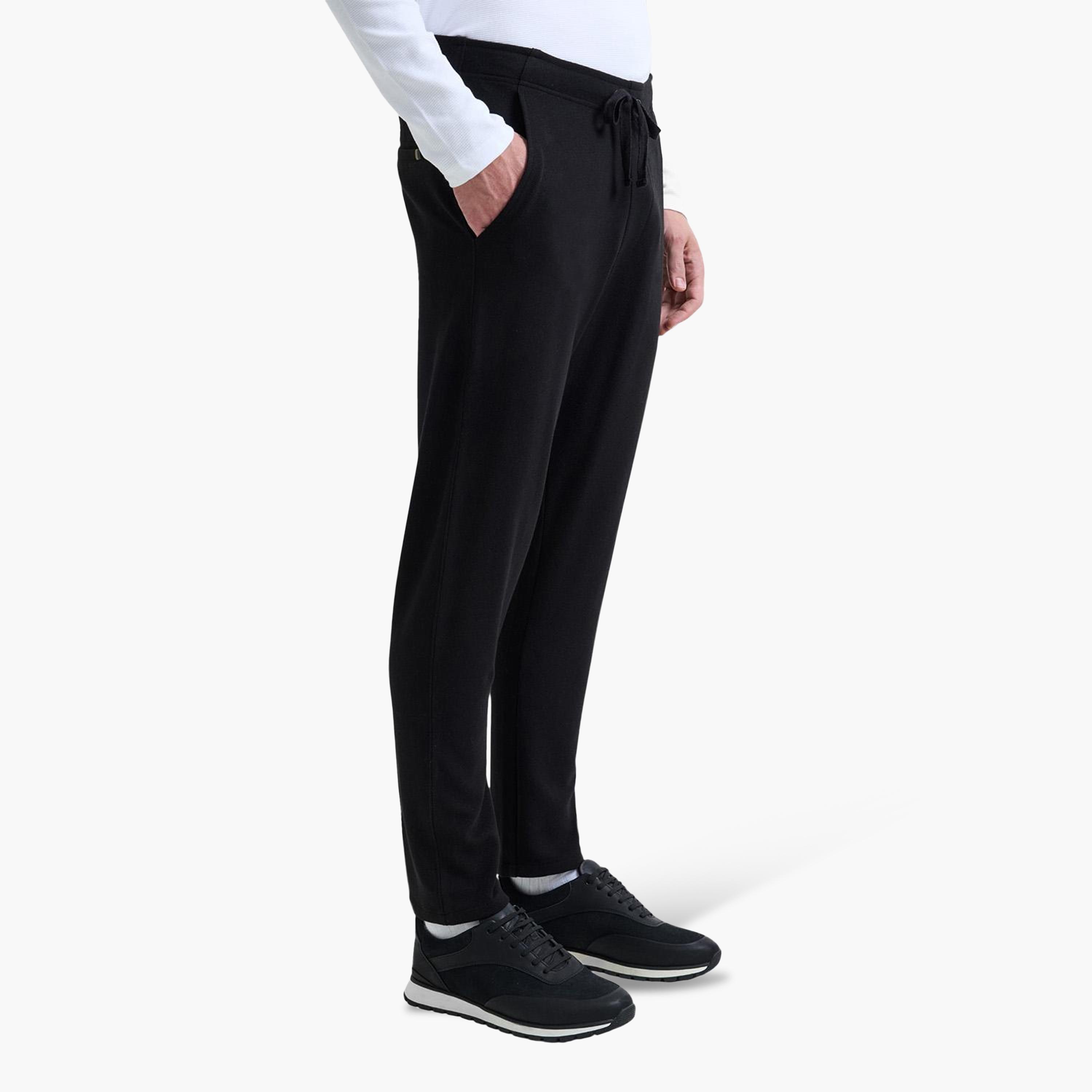 French Connection Regular Fit Mid-Rise Drawstring Waist Men's Trousers-women-clothing-bottoms-trousers-image-4
