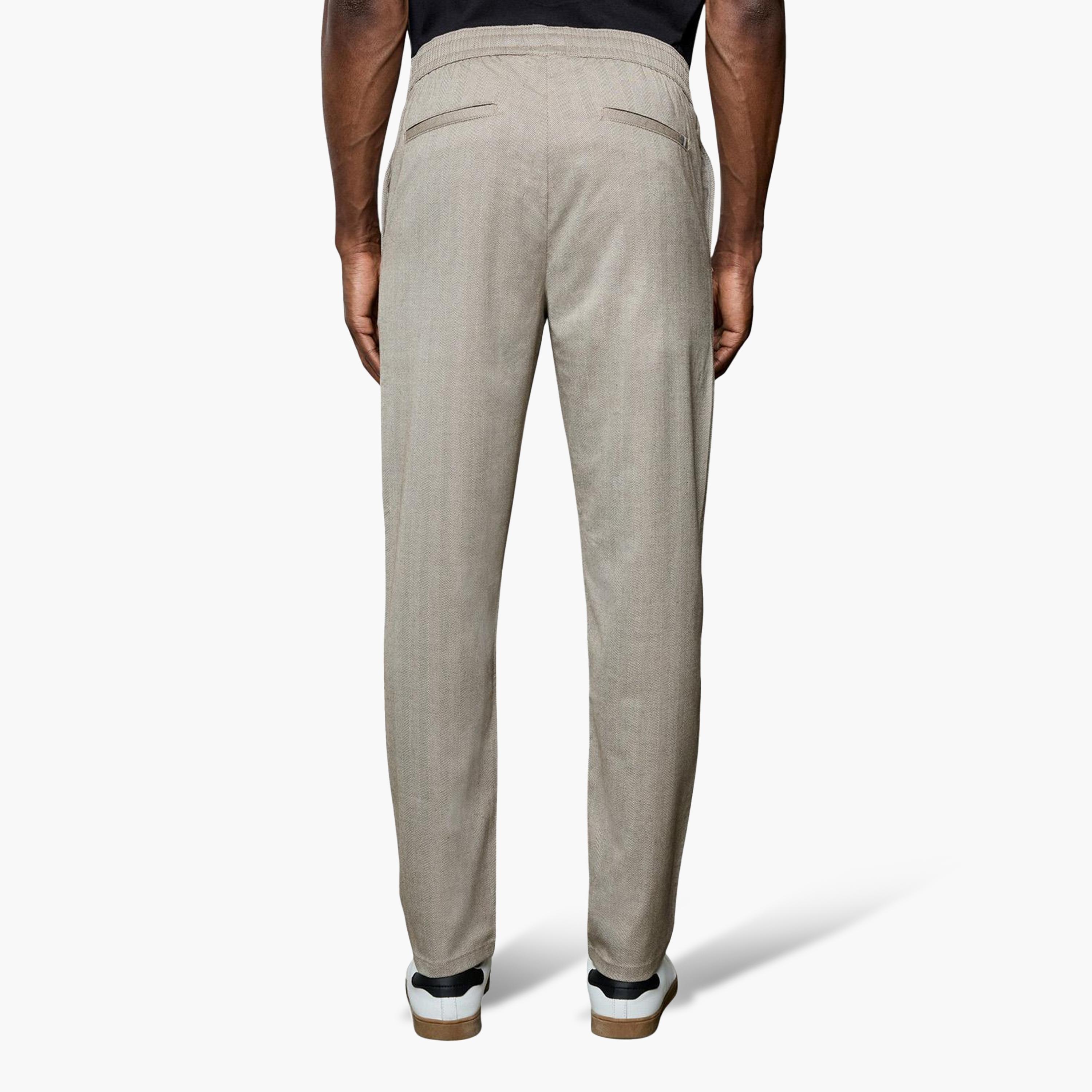 French Connection Straight Fit Mid-Rise Elasticated Waist Men's Trousers-men-clothing-trousersandchinos-trousers-image-4